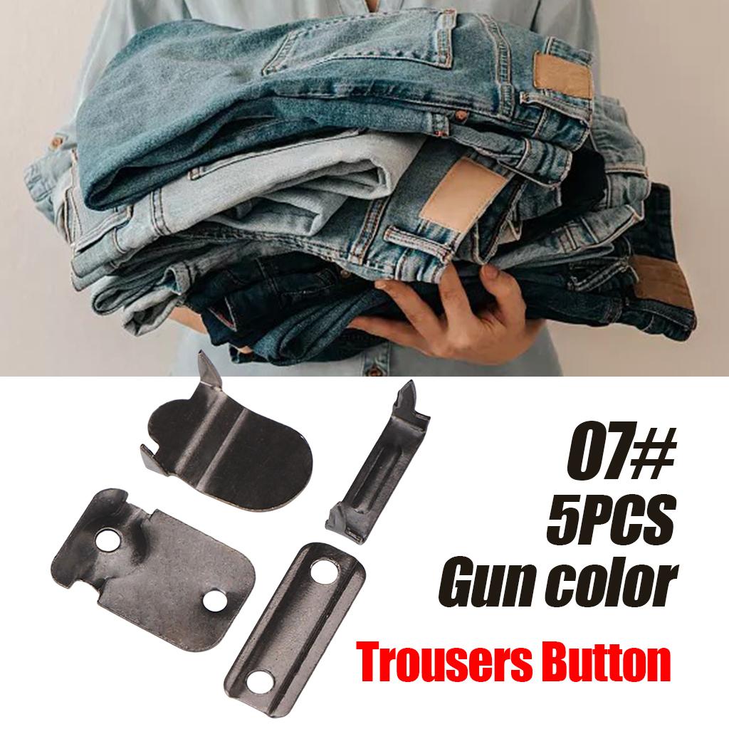 5 Pair Trouser Hooks Clothes Trousers Pants Fasteners Style 7 Grey