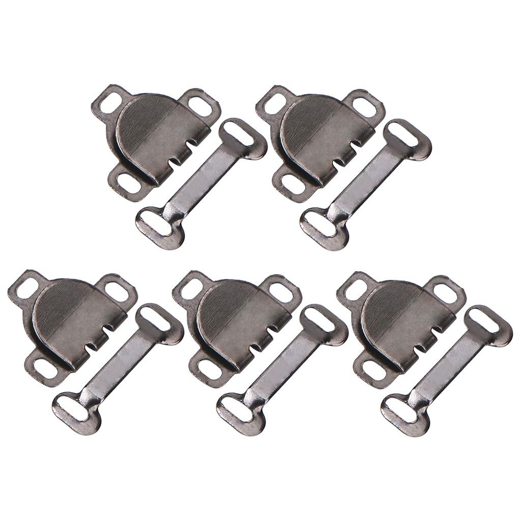 5 Pair Trouser Hooks Clothes Trousers Pants Fasteners Style 8 Grey