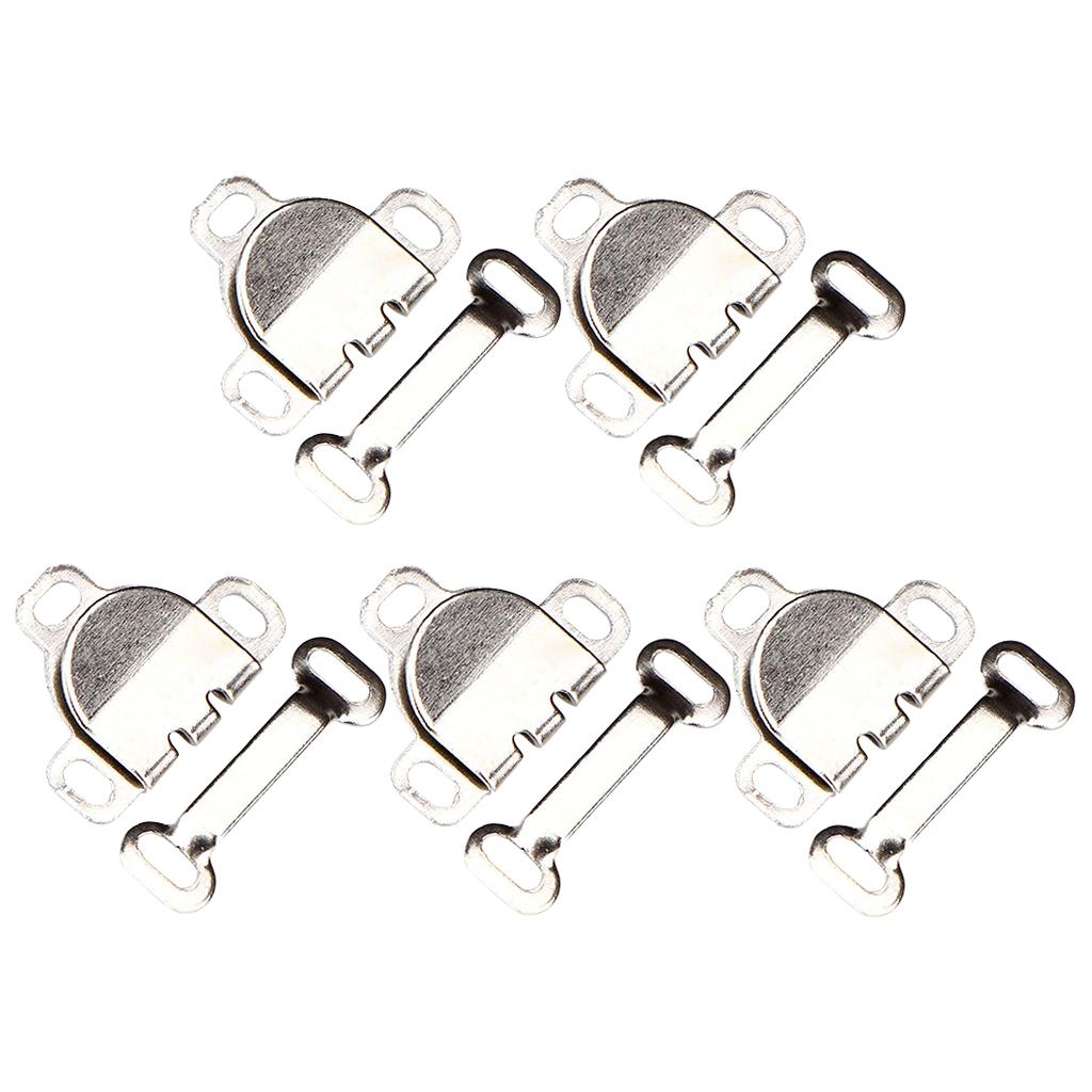 5 Pair Trouser Hooks Clothes Trousers Pants Fasteners Style 8 Silver