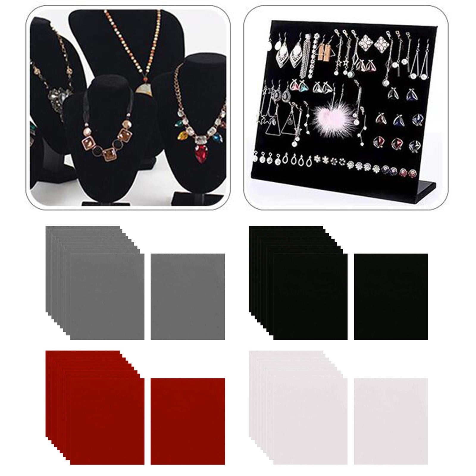 10 Pieces Felt Fabric Velvet Sheet Adhesive Craft Making Drawer Black