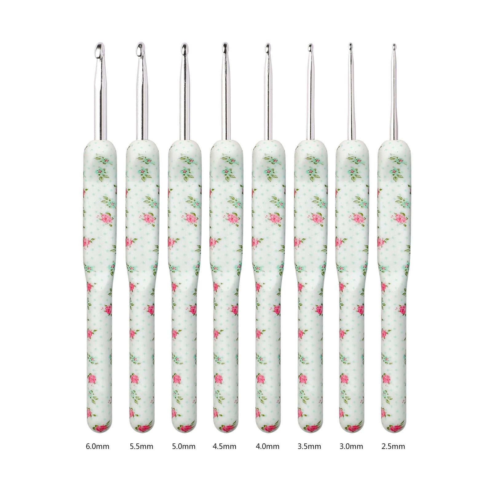 8Pcs Aluminium Crochet Hooks Needles Yarn Knitting Hook 2.5-6mm Sewing Tools