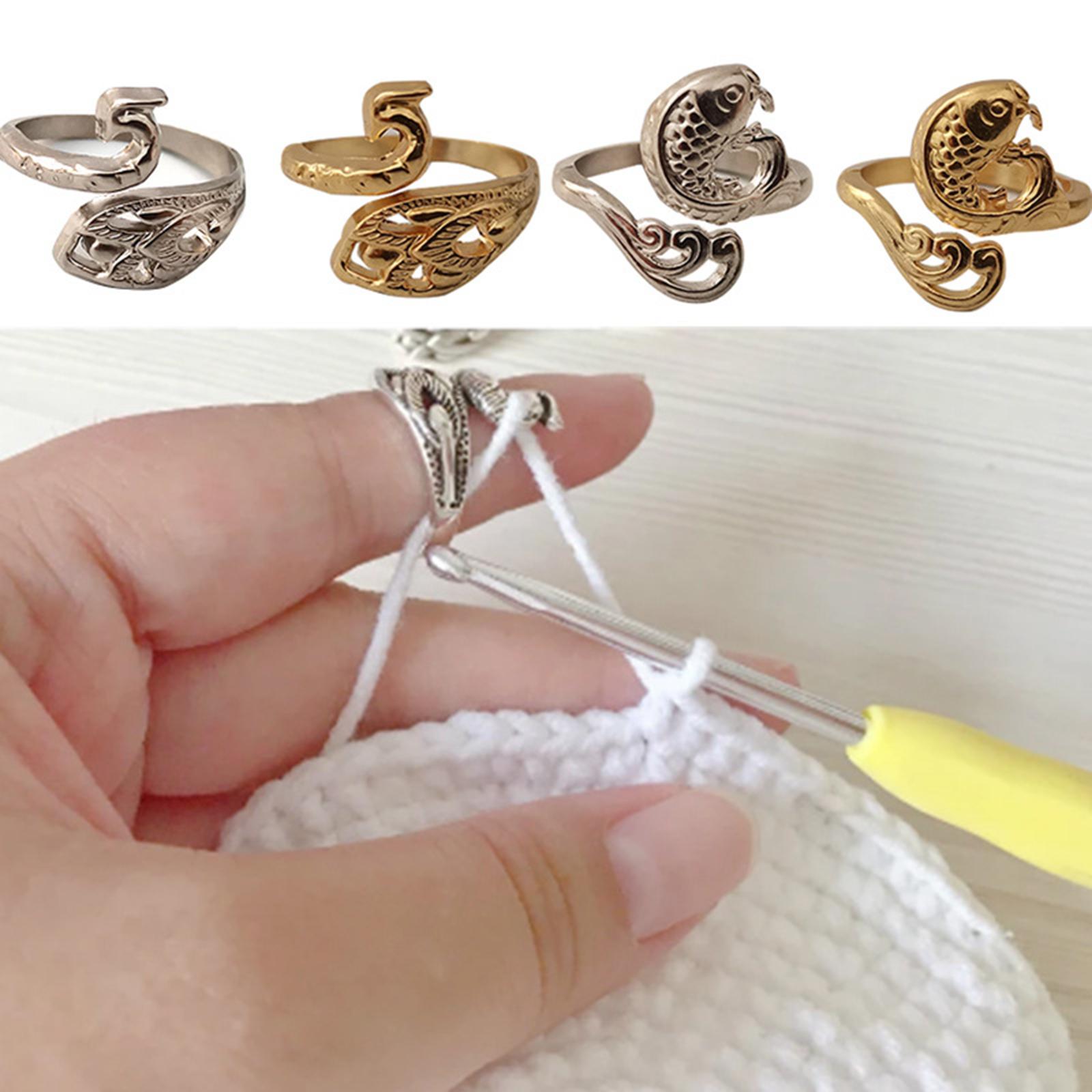 8x Rings Adjustable Crochet Advanced Knitting Loop Clothing Yarn Guide