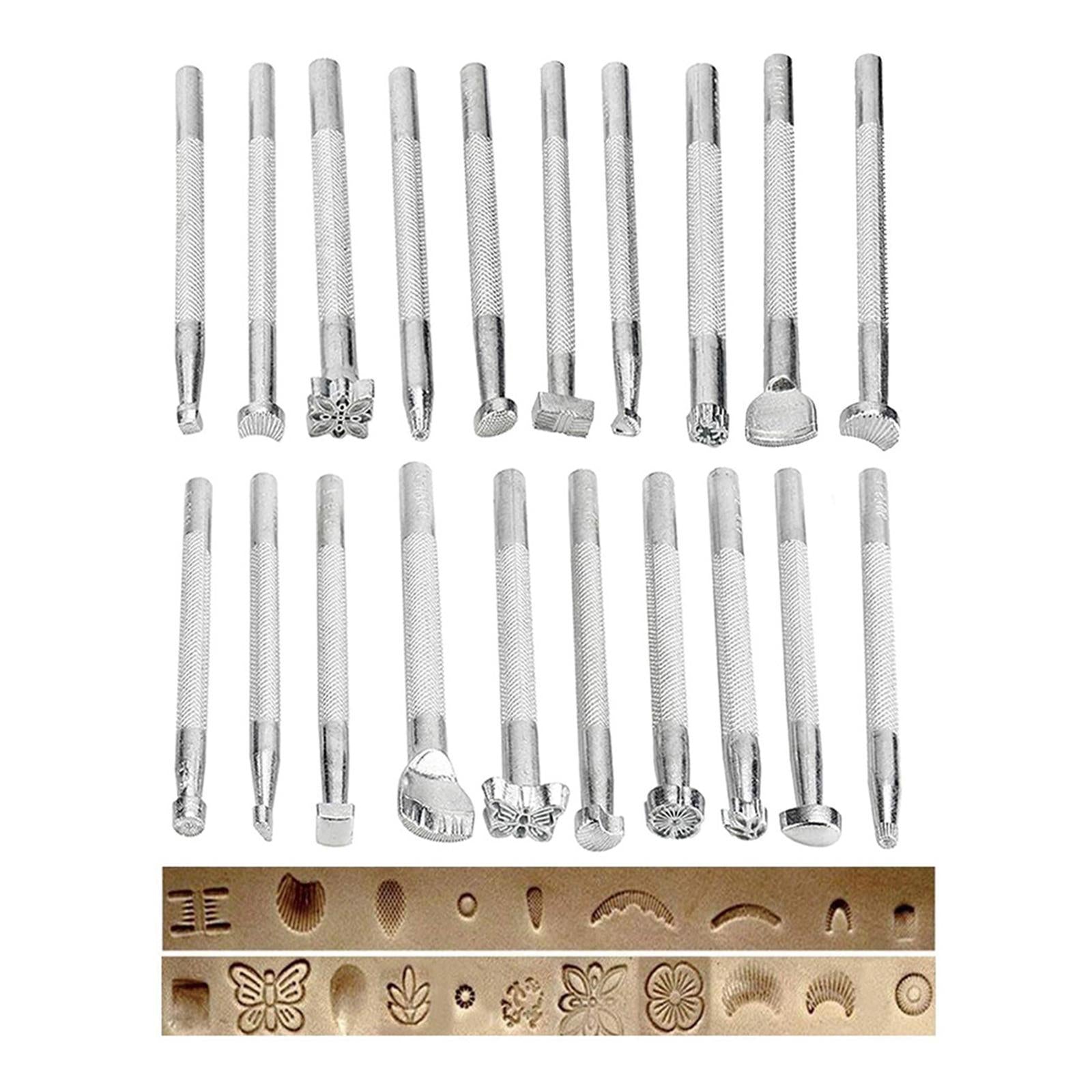 27x Leather Craft Tools Kit Saddle Groover Carving Punch Tool Stitching