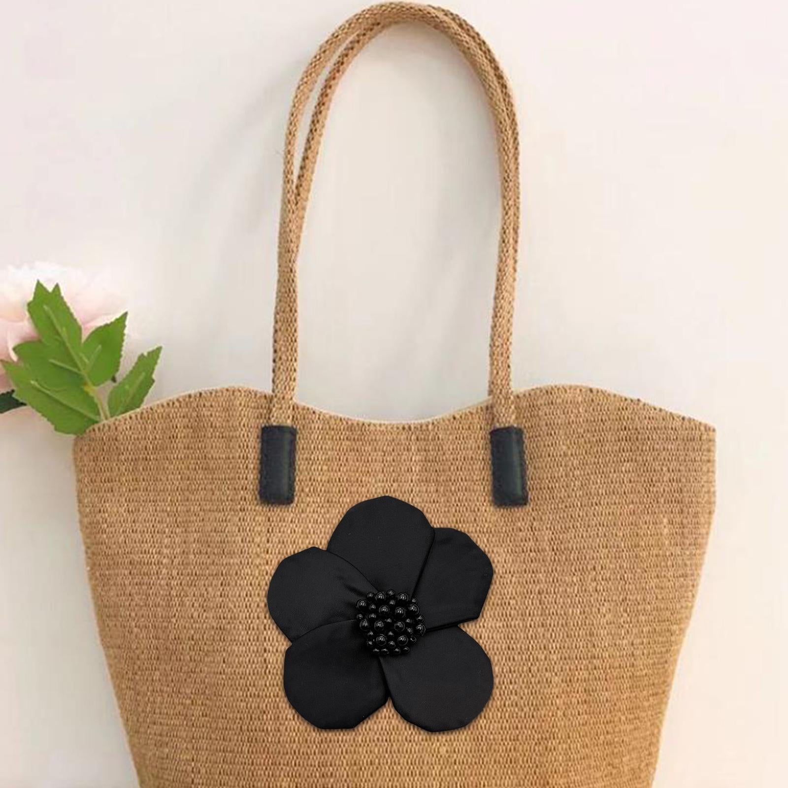 3x Beaded Sew-On Applique Craft Patch for Clothes Embroidered Patch Crafts Black