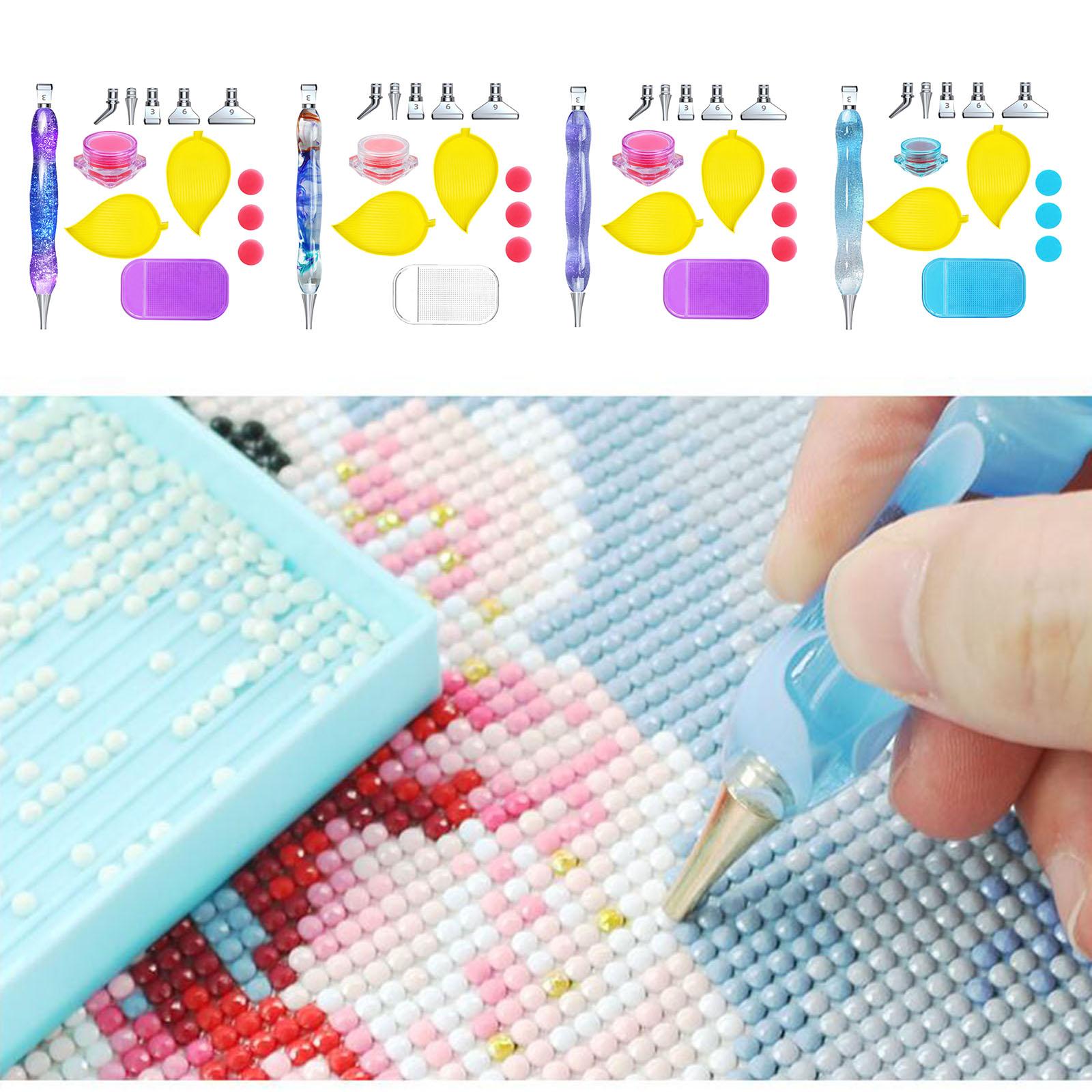 5D Resin Diamond Pen Point Drill Cross Stitch Embroidery Gradient purple