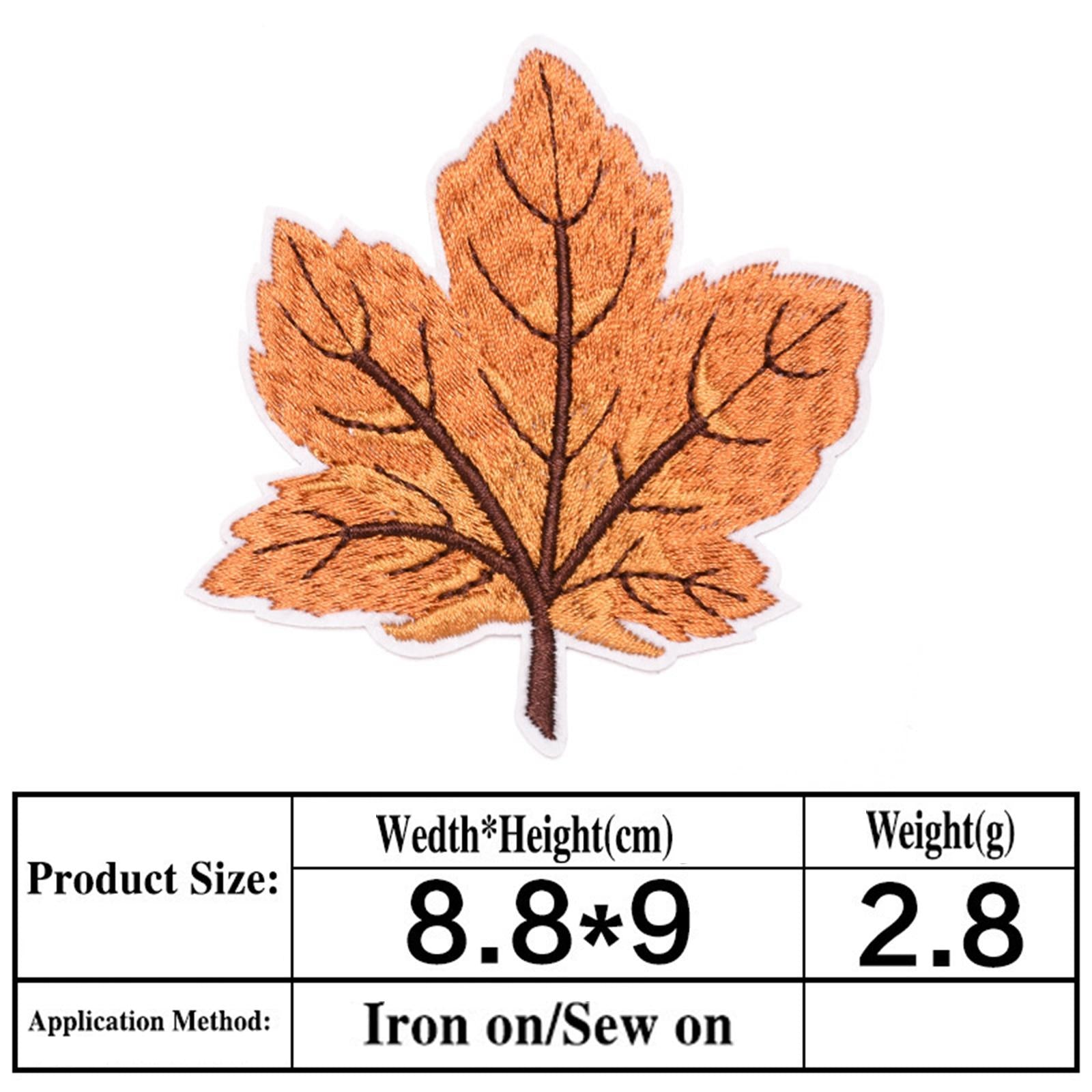 Iron on/ Sew on Patches for Bags Jeans Clothes Hat DIY 12pcs Maple leaf
