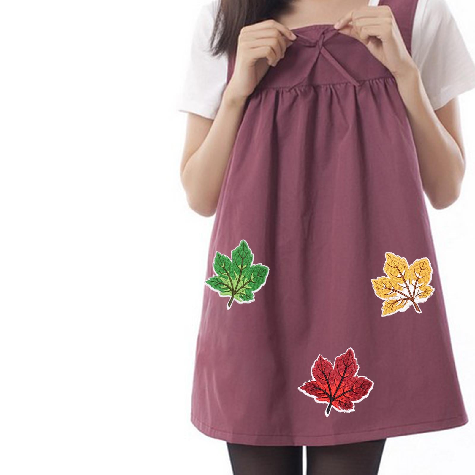 Iron on/ Sew on Patches for Bags Jeans Clothes Hat DIY 12pcs Maple leaf