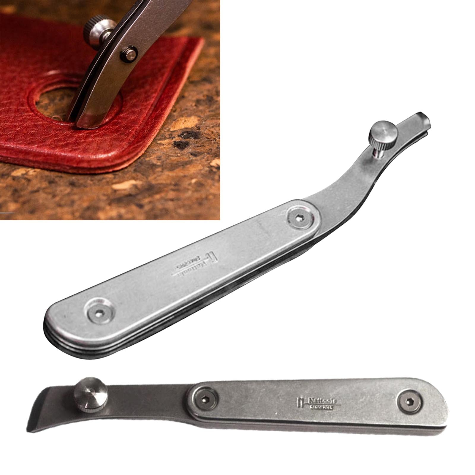 Stainless Steel Leather Edge Creaser Adjustable Leathercraft Crimping Tool Edge Trimmer
