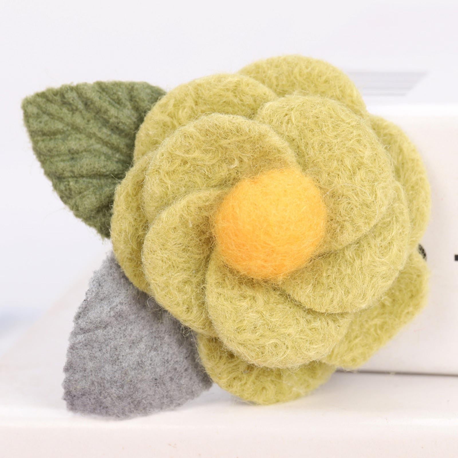 6Pcs Fabric Felt Flower Applique Wedding 6.5cm Floral Dress Costume  Green