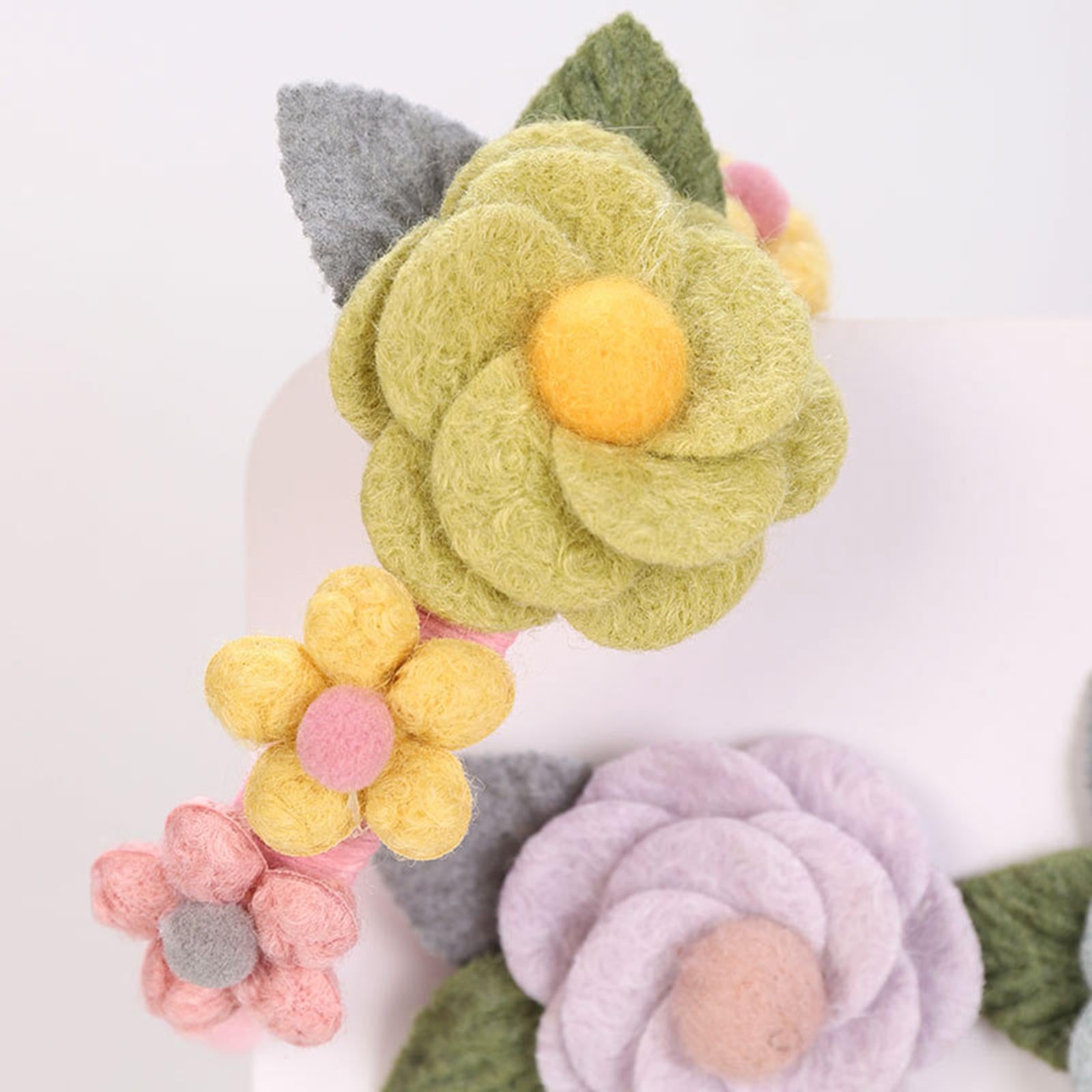 6Pcs Fabric Felt Flower Applique Wedding 6.5cm Floral Dress Costume  Green