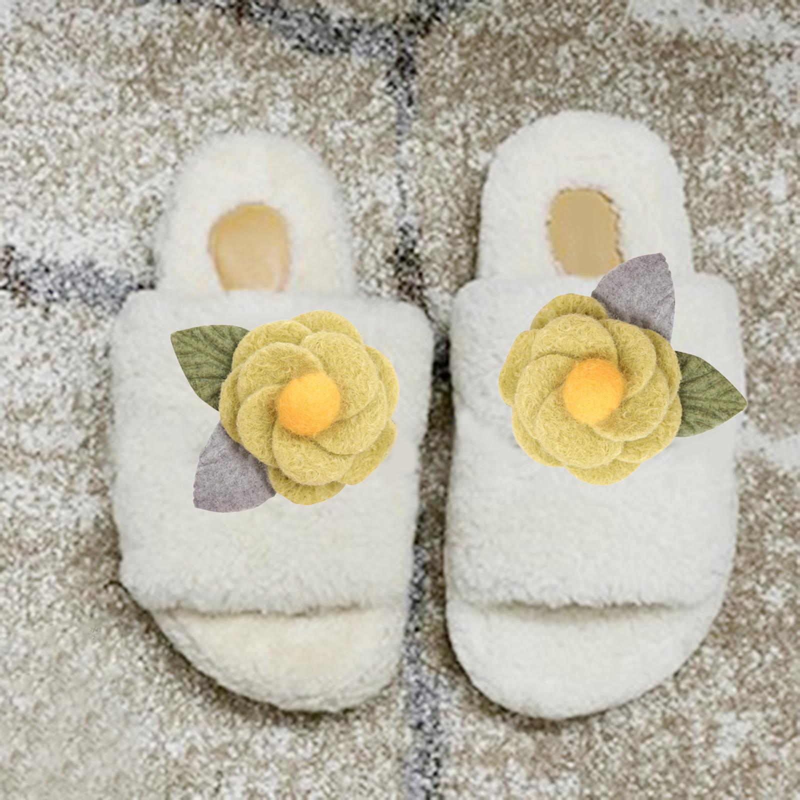 6Pcs Fabric Felt Flower Applique Wedding 6.5cm Floral Dress Costume  Green