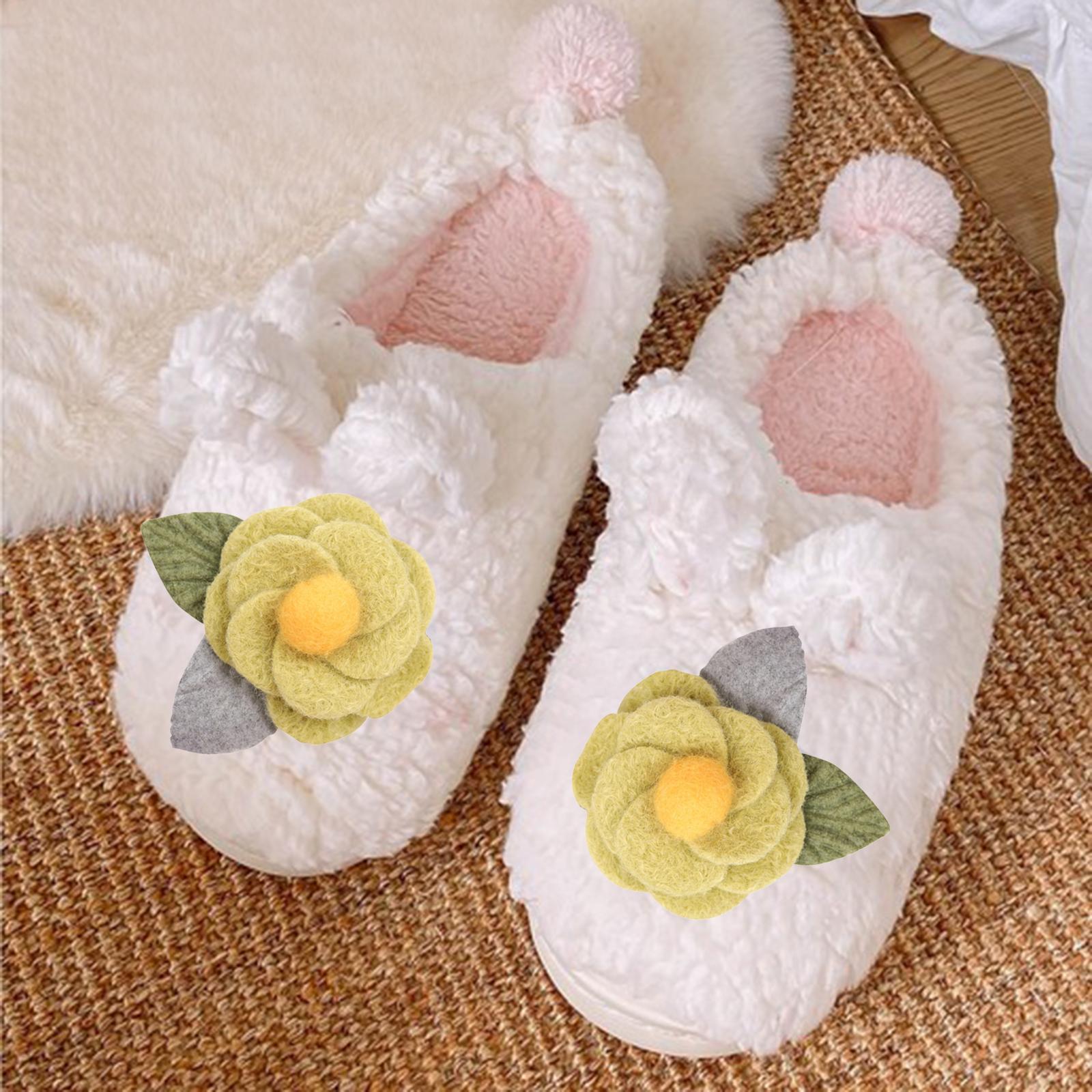 6Pcs Fabric Felt Flower Applique Wedding 6.5cm Floral Dress Costume  Green