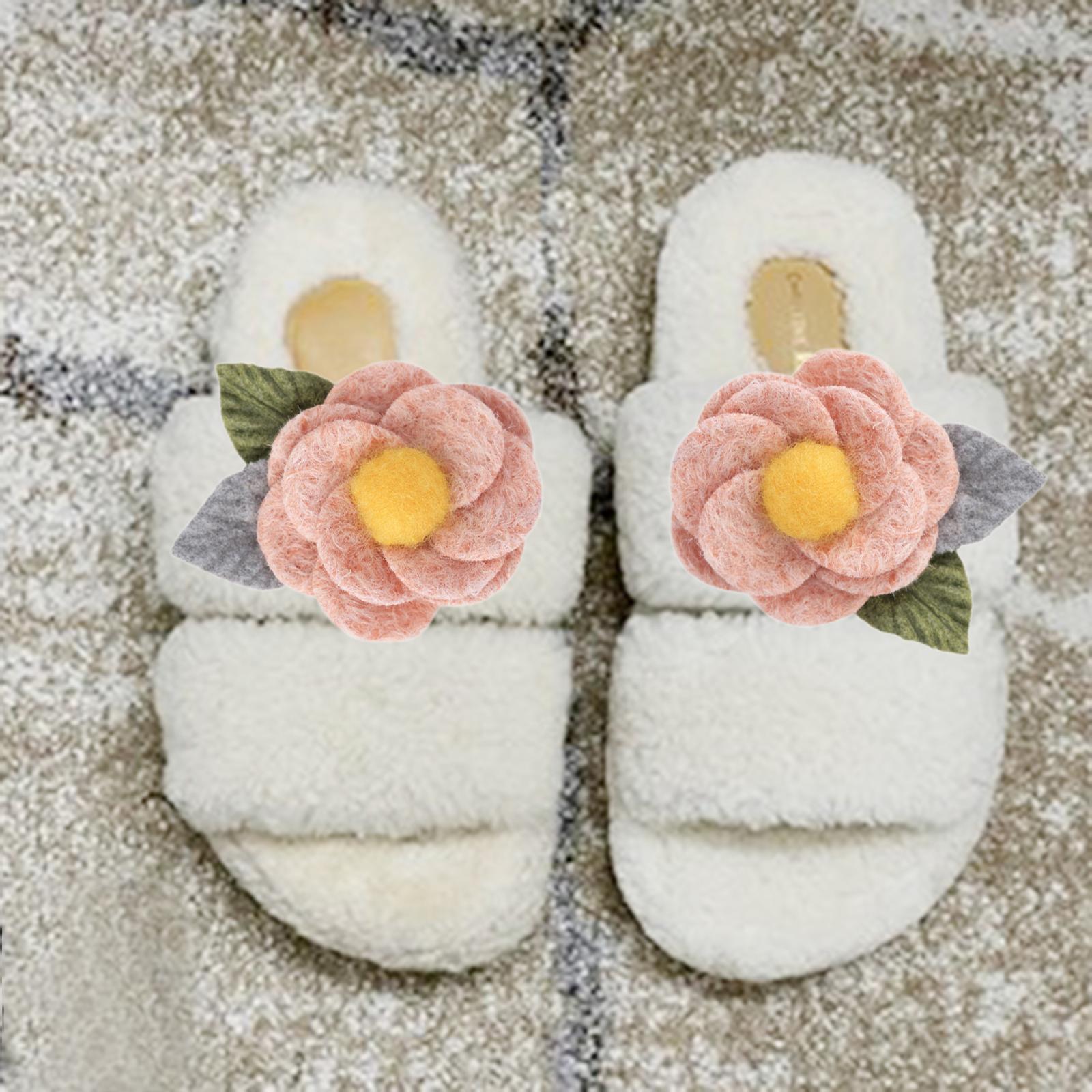 6Pcs Fabric Felt Flower Applique Wedding 6.5cm Floral Dress Costume  Pink