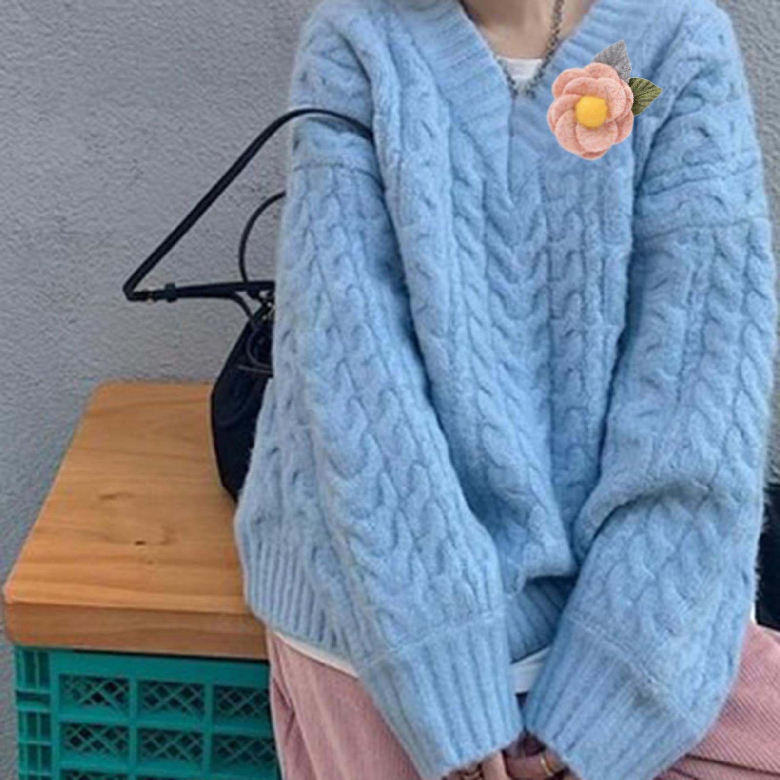 6Pcs Fabric Felt Flower Applique Wedding 6.5cm Floral Dress Costume  Pink