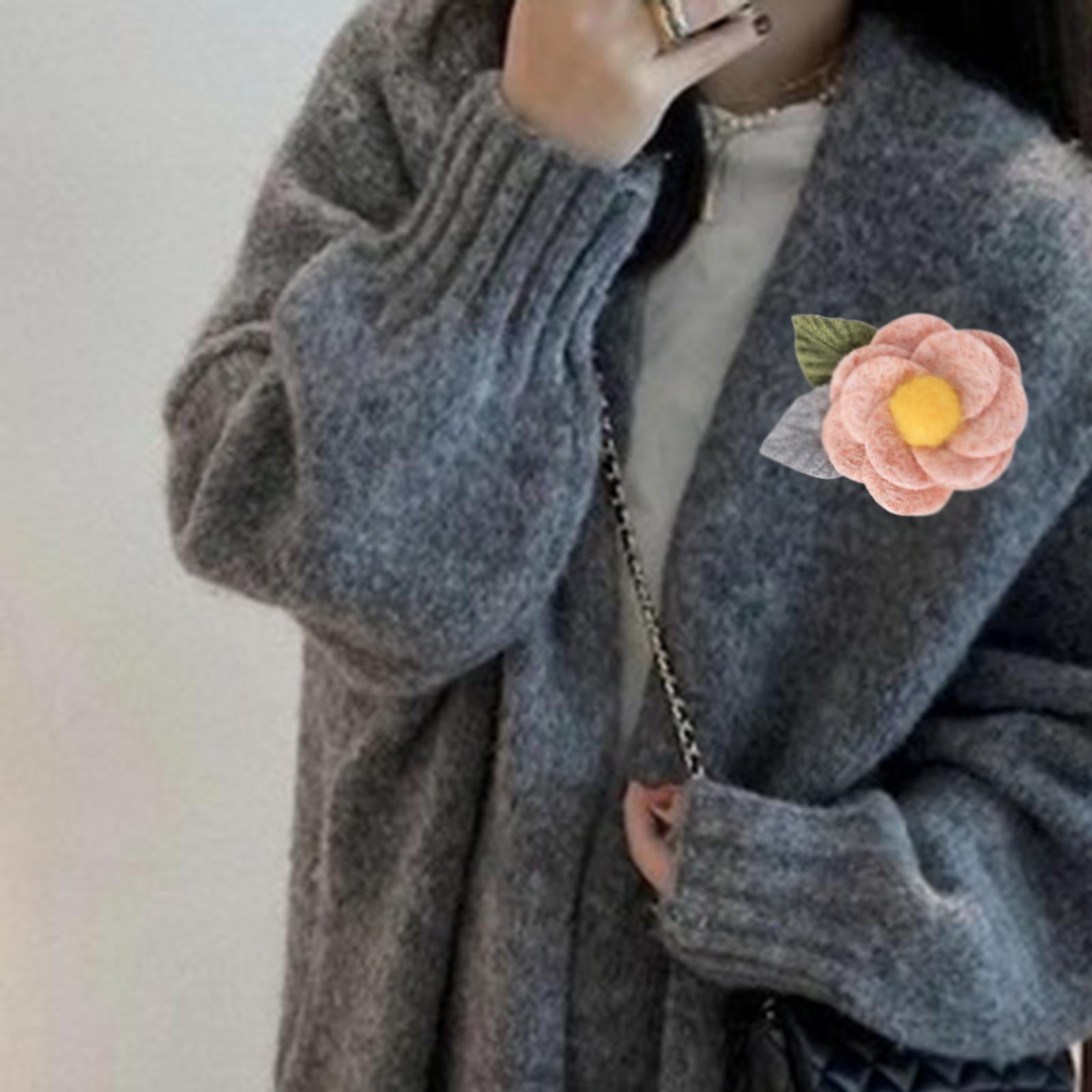 6Pcs Fabric Felt Flower Applique Wedding 6.5cm Floral Dress Costume  Pink