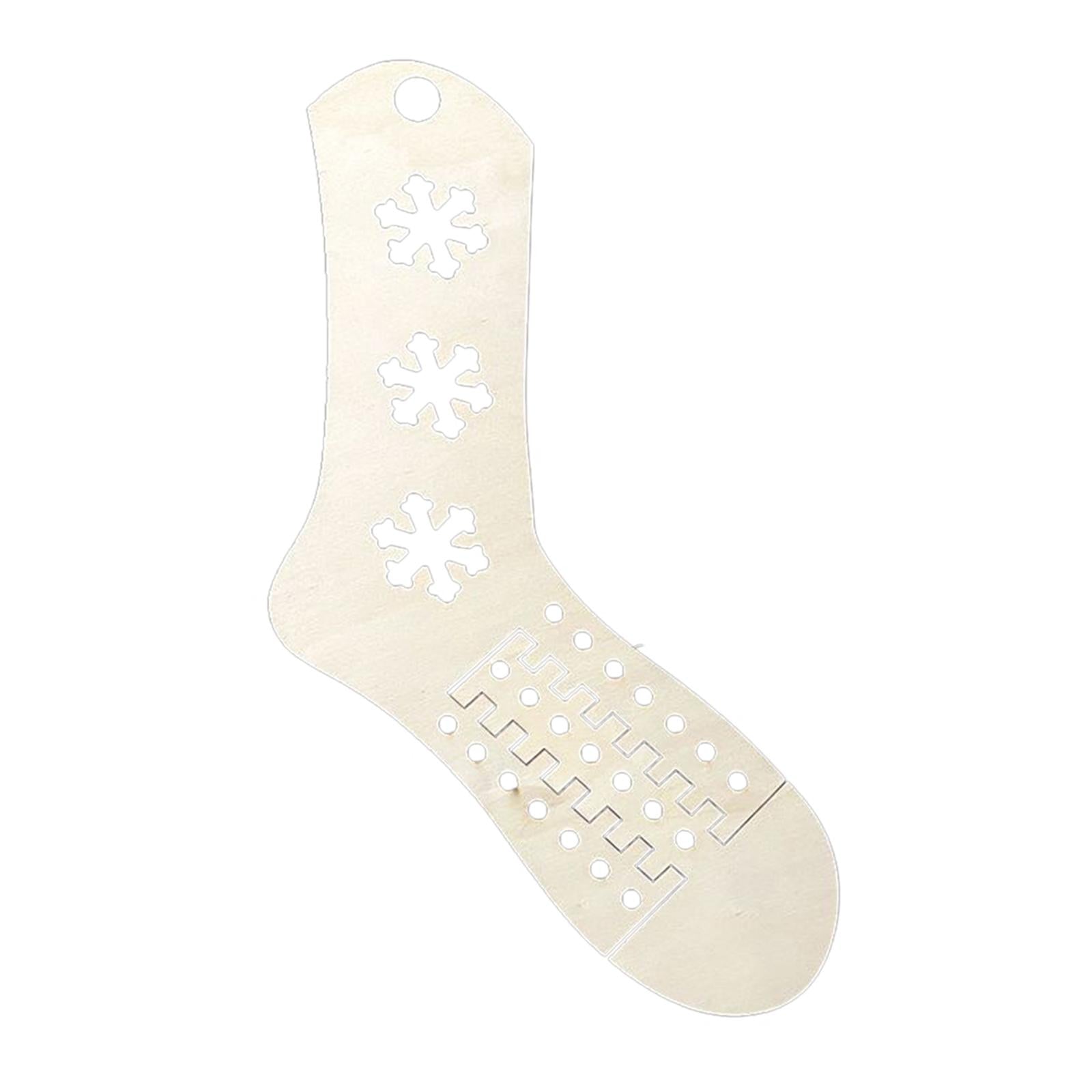 2x Sock Blockers Mould Knitting Stretcher Wooden for Adult Snowflake