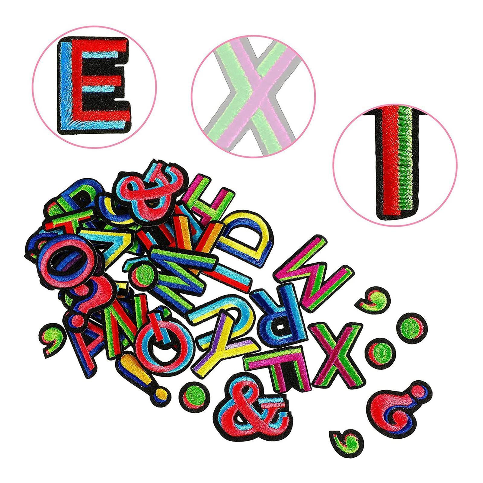 Alphabet / Letters Iron On Patch Badge Kids A-Z Letter Patches for Clothing Colorful 62pcs