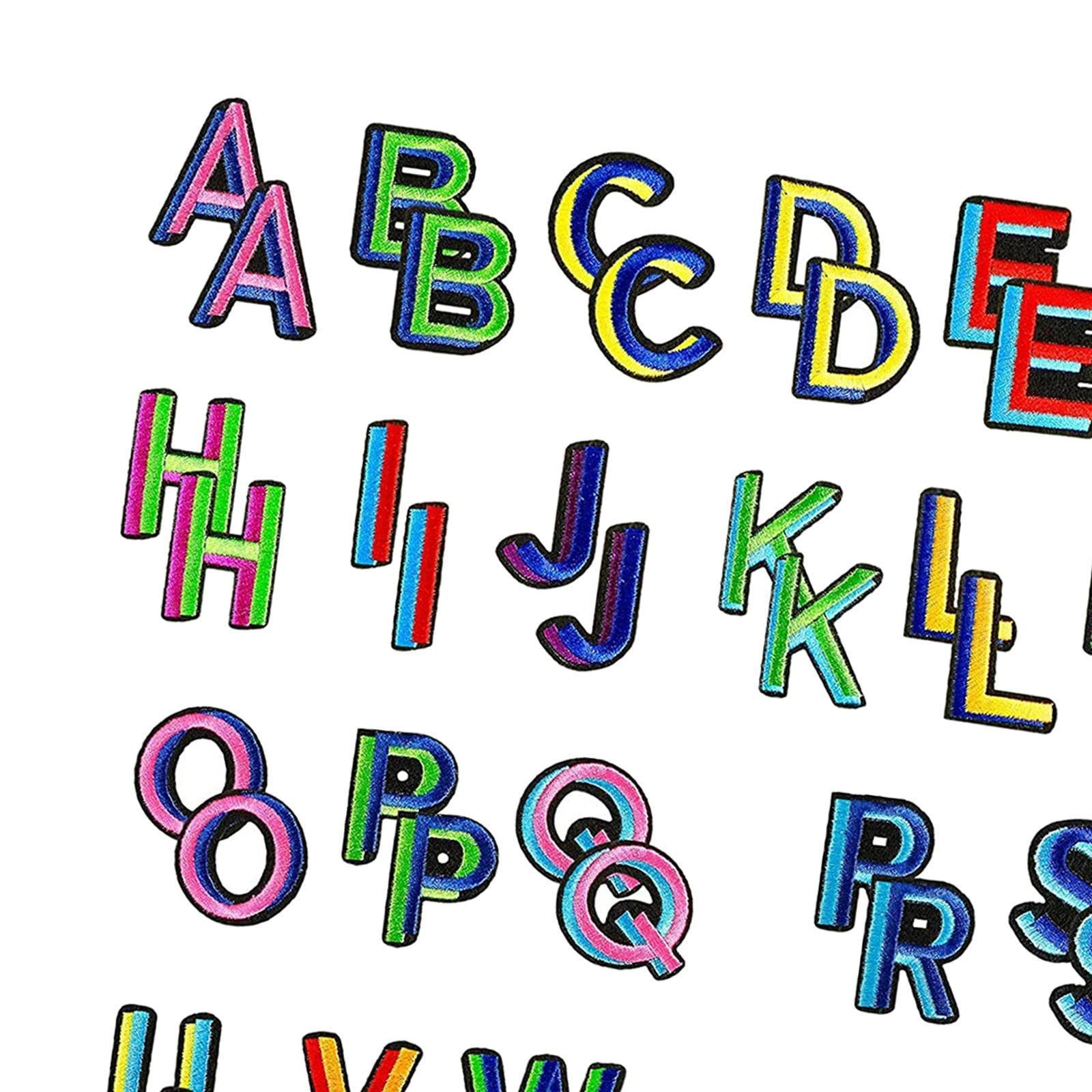 Alphabet / Letters Iron On Patch Badge Kids A-Z Letter Patches for Clothing Colorful 62pcs