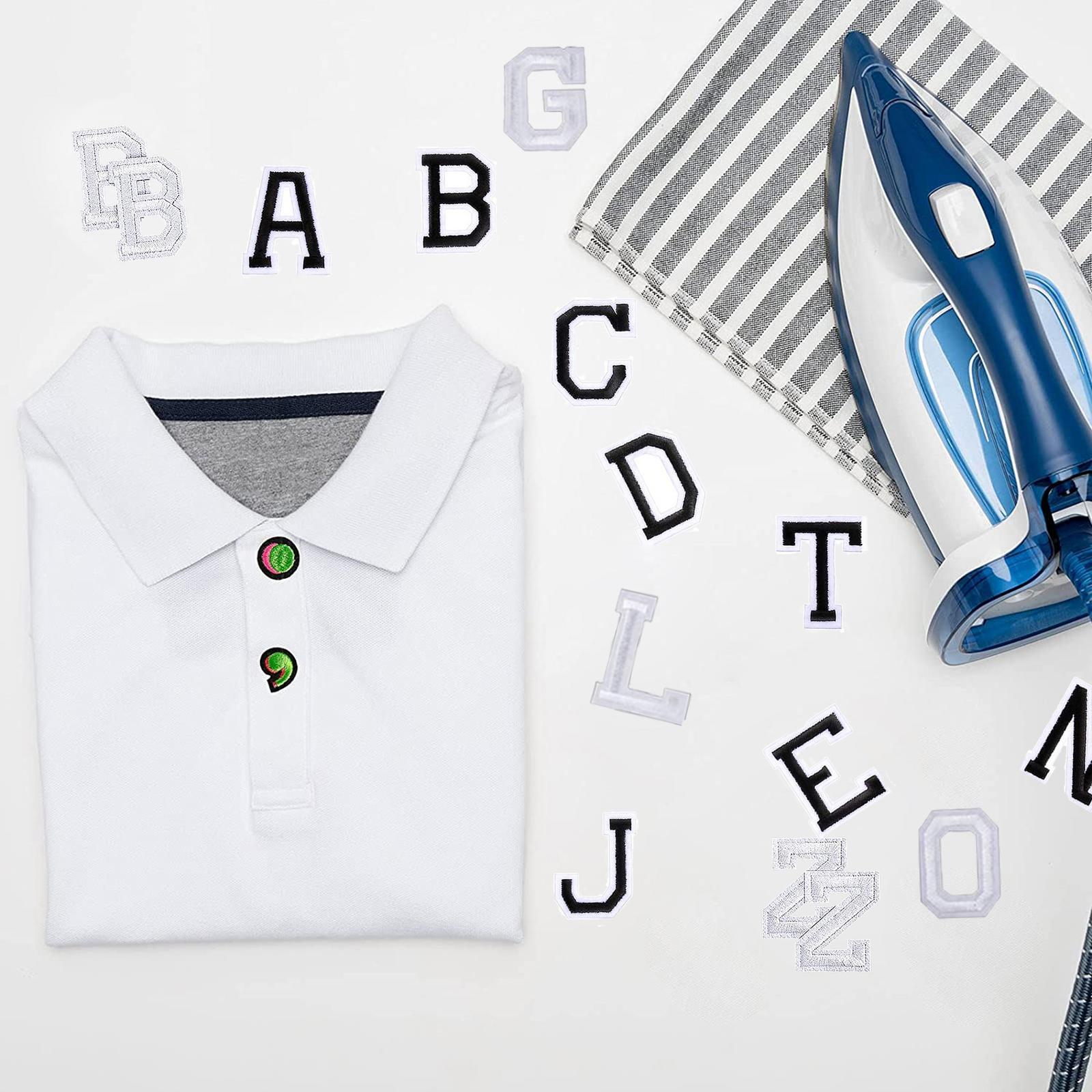 Alphabet / Letters Iron On Patch Badge Kids A-Z Letter Patches for Clothing White Black 52pcs