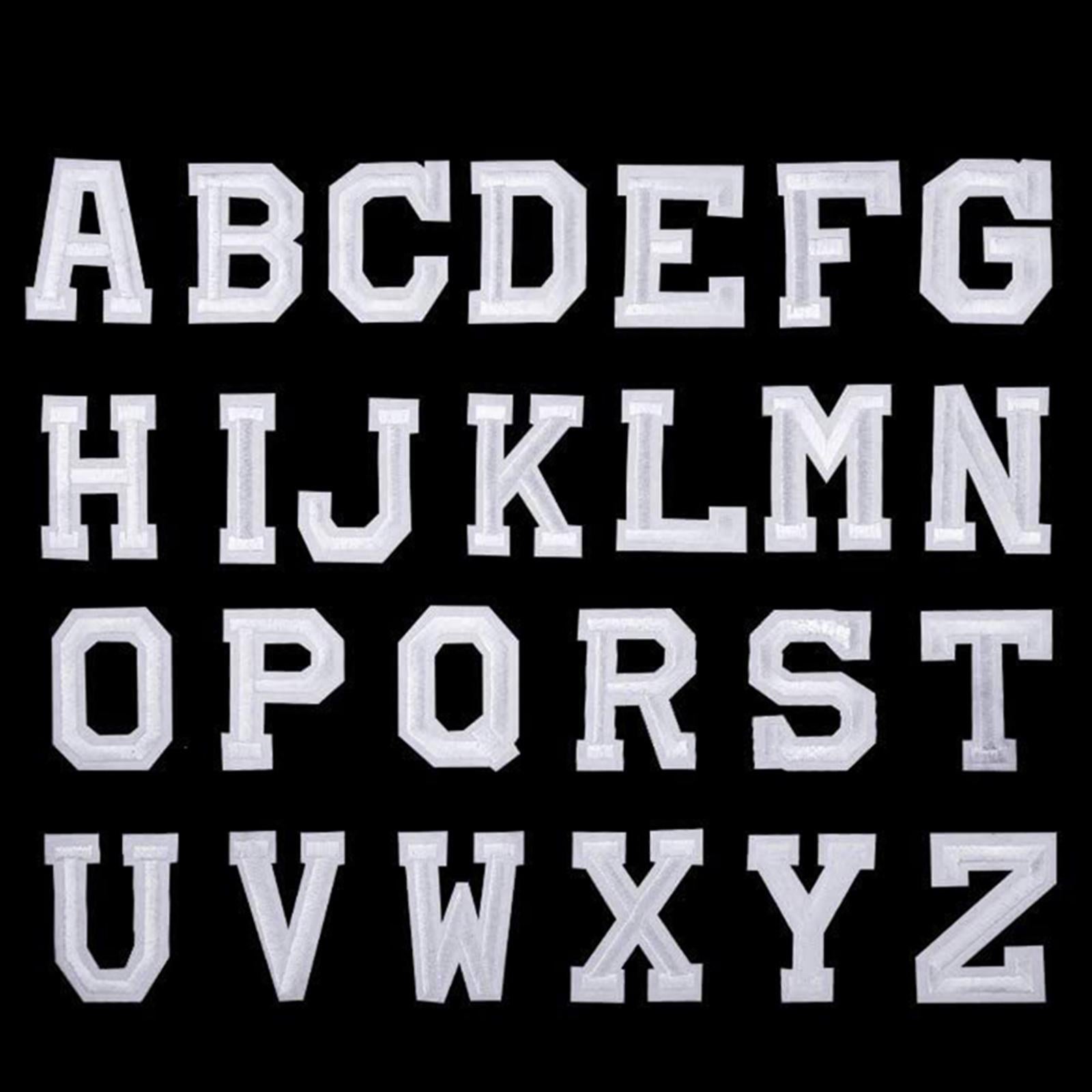 Alphabet / Letters Iron On Patch Badge Kids A-Z Letter Patches for Clothing White Black 52pcs