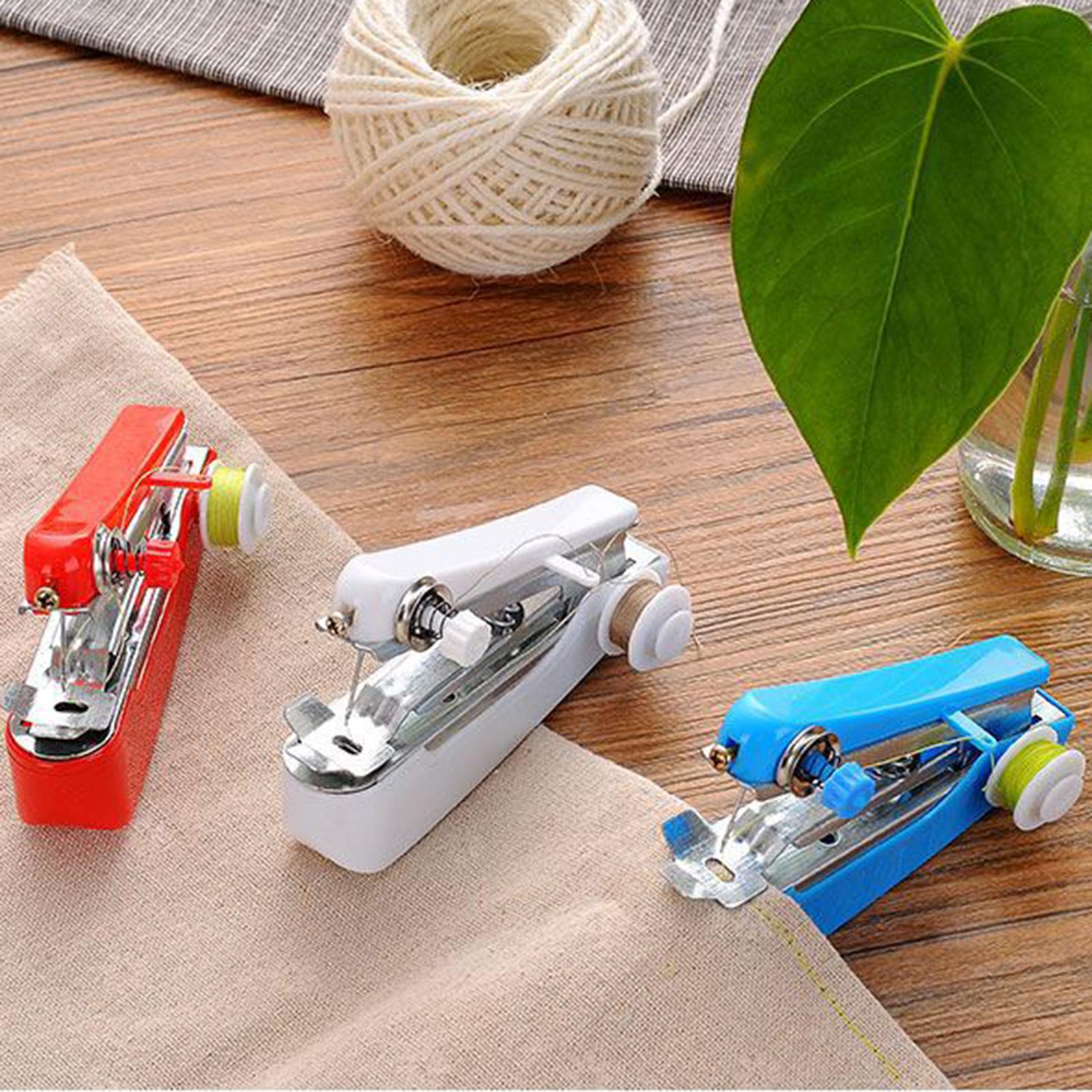 Mini Sewing Machine Handheld Sewing Machine Hand Held Stitch Home Clothes Red