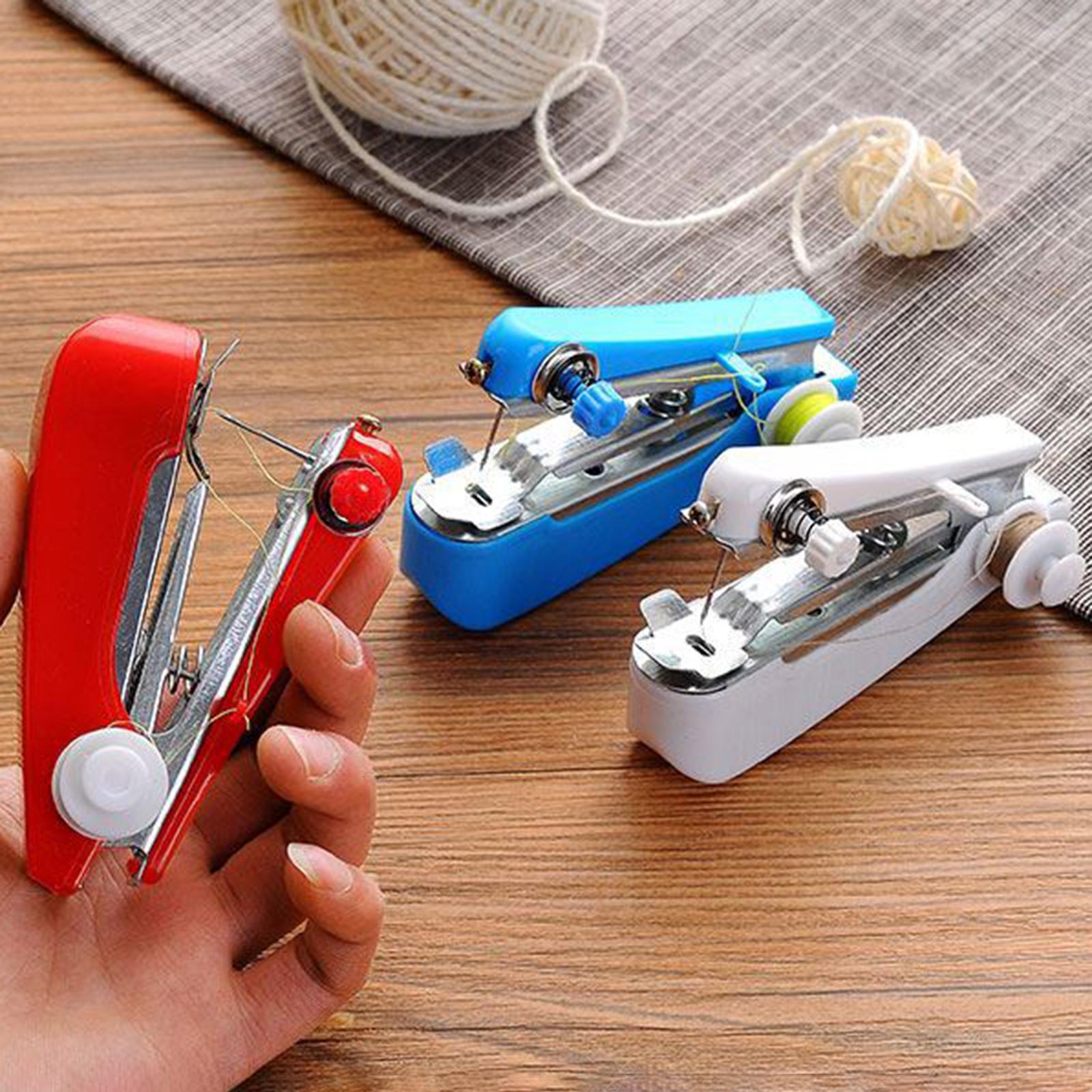 Mini Sewing Machine Handheld Sewing Machine Hand Held Stitch Home Clothes Red