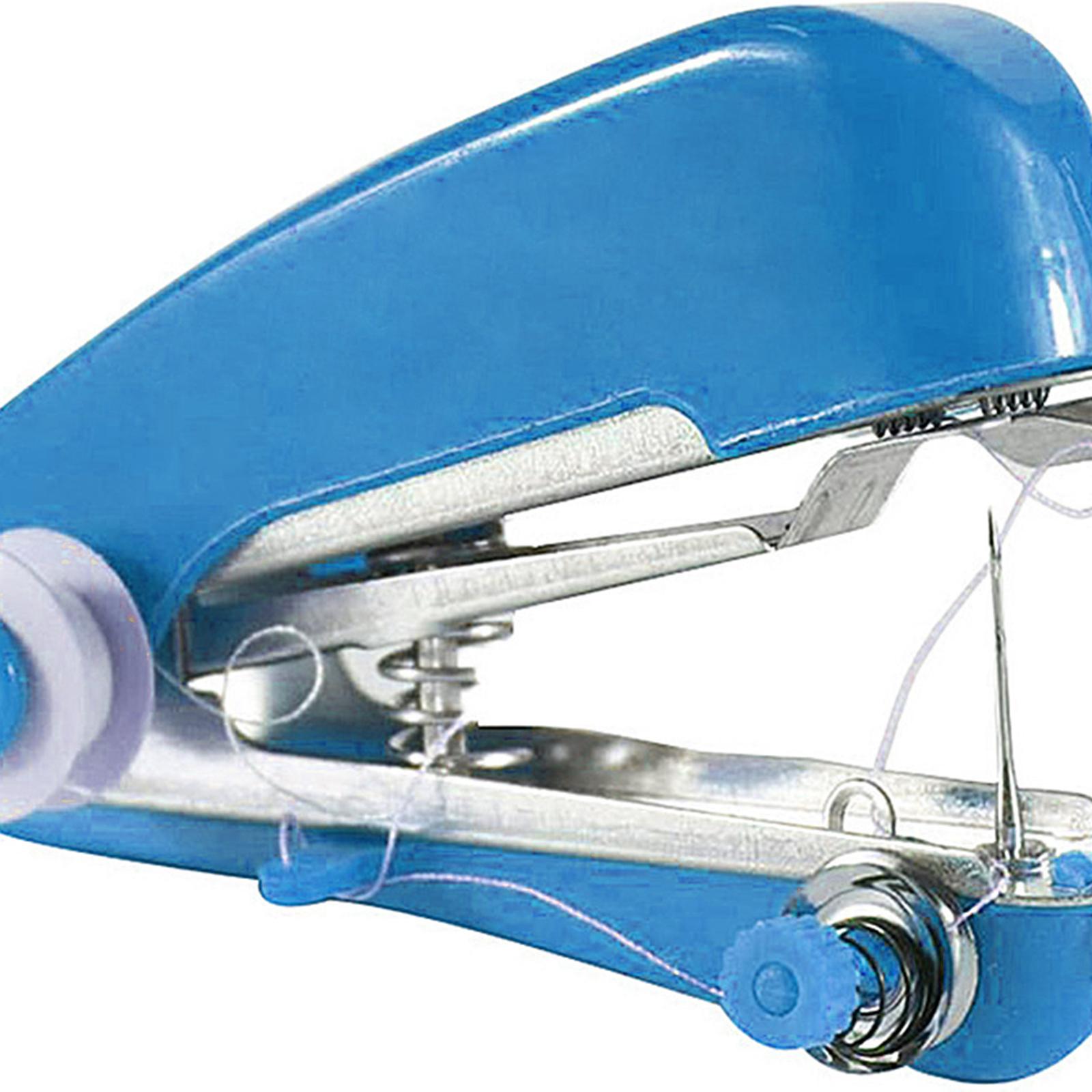 Mini Sewing Machine Handheld Sewing Machine Hand Held Stitch Home Clothes Blue