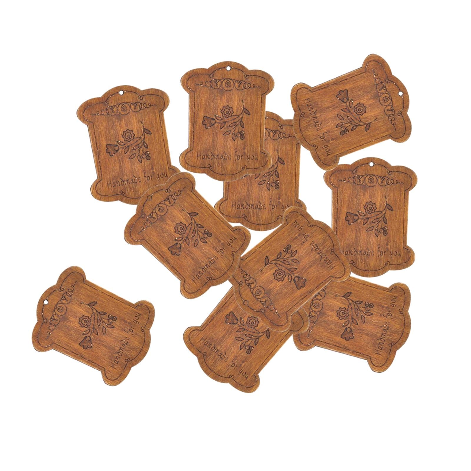 Wooden Floss Bobbins Cross Stitch Cotton Thread Bobbin Flower pattern 10pcs