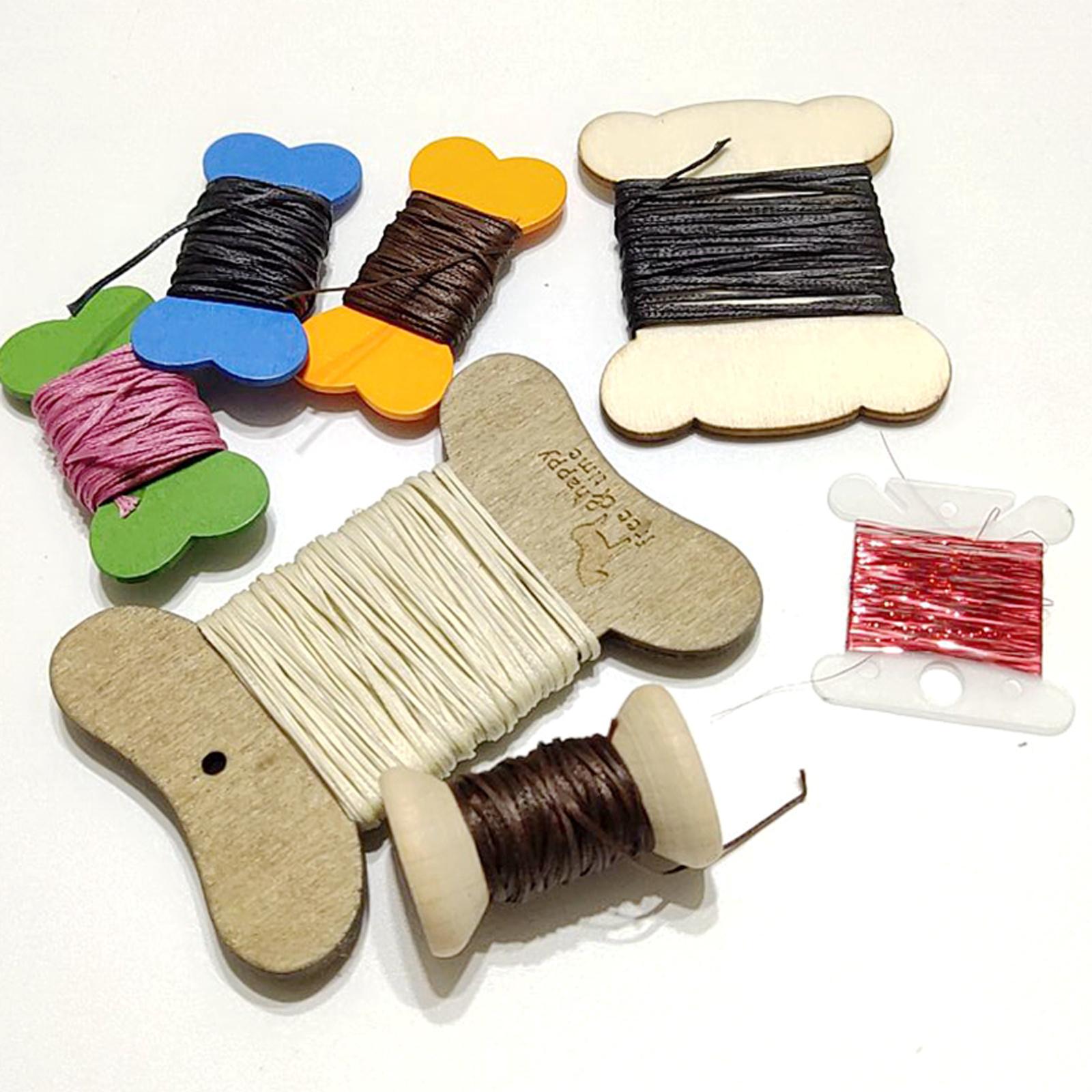 Wooden Floss Bobbins Cross Stitch Cotton Thread Bobbin Wheat 10pcs