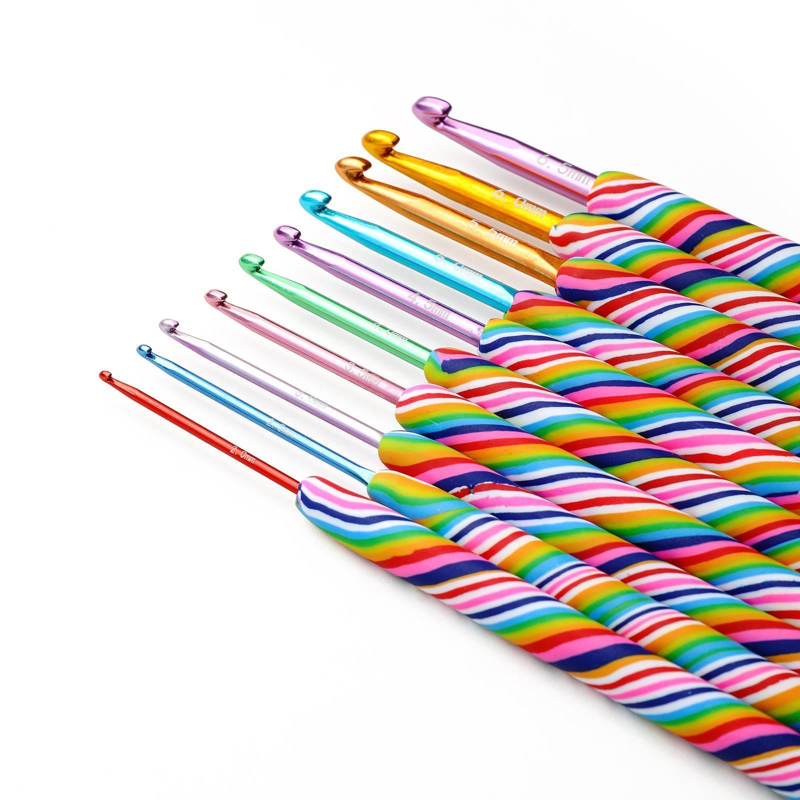 Crochet Hooks Set Ergonomic Grip Kit Yarn Knitting DIY Crafts Accessories 10pcs