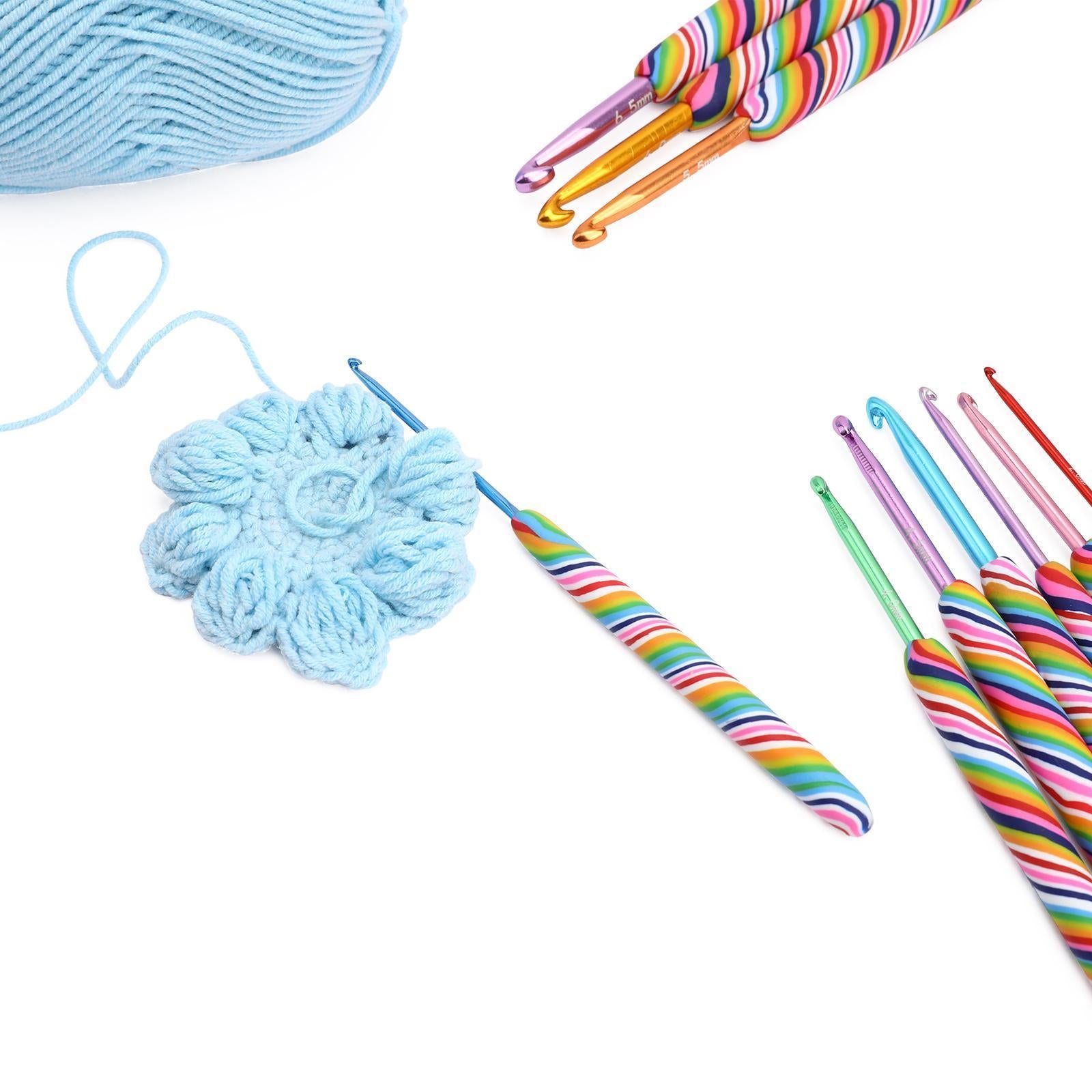 Crochet Hooks Set Ergonomic Grip Kit Yarn Knitting DIY Crafts Accessories 10pcs