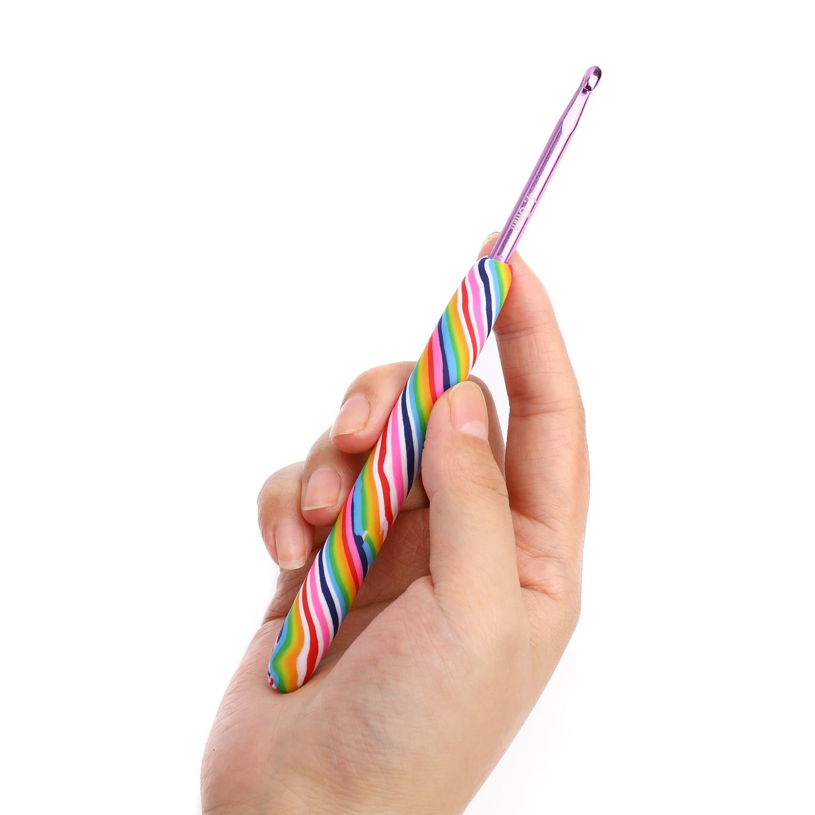 Crochet Hooks Set Ergonomic Grip Kit Yarn Knitting DIY Crafts Accessories 10pcs with Tools