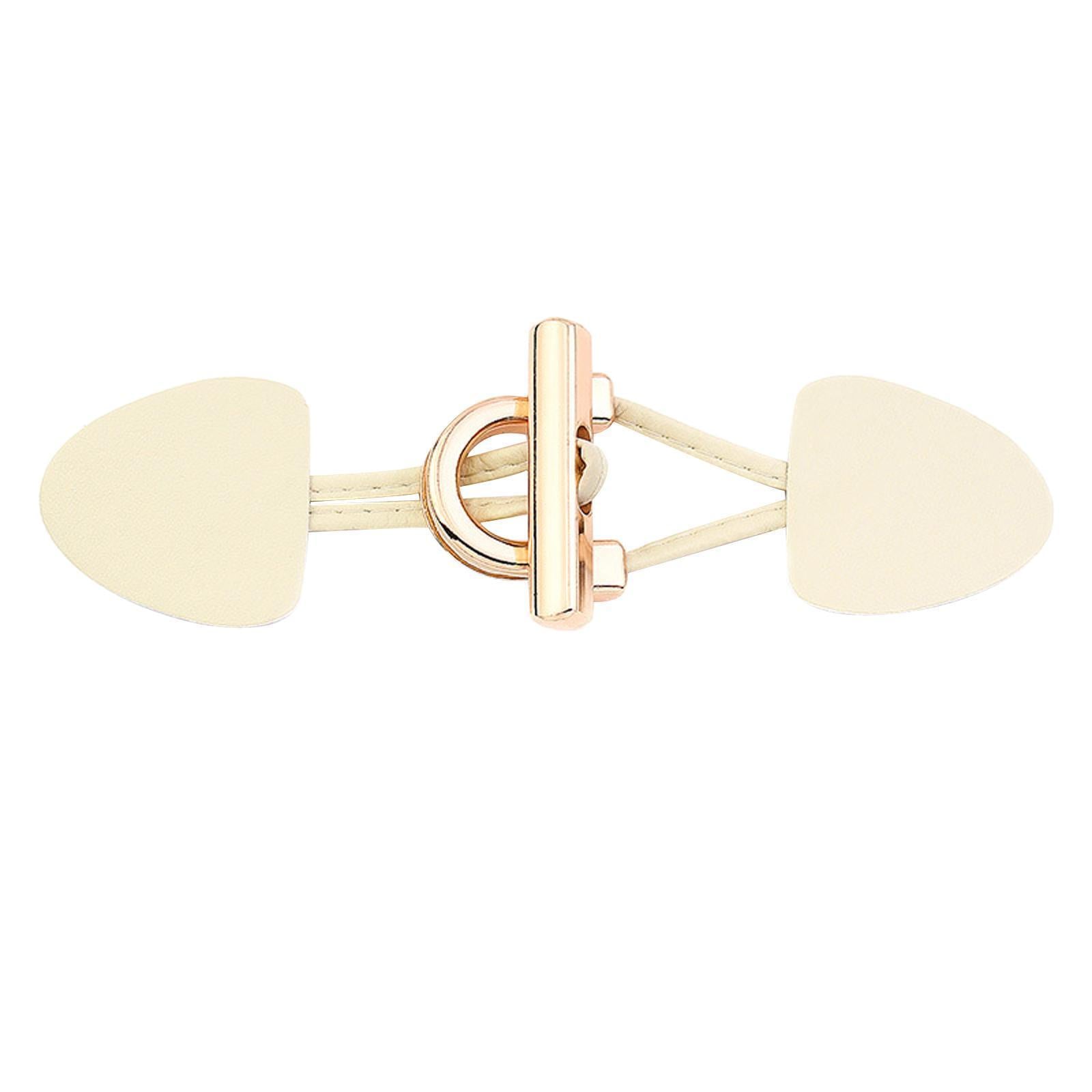 8Pcs Vintage PU Leather Sew-On Toggles Resin Horn Button Closures DIY Sewing Beige