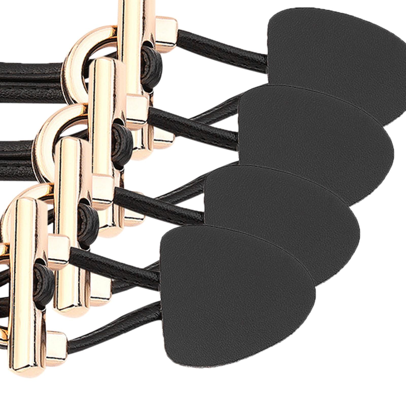 8Pcs Vintage PU Leather Sew-On Toggles Resin Horn Button Closures DIY Sewing Black