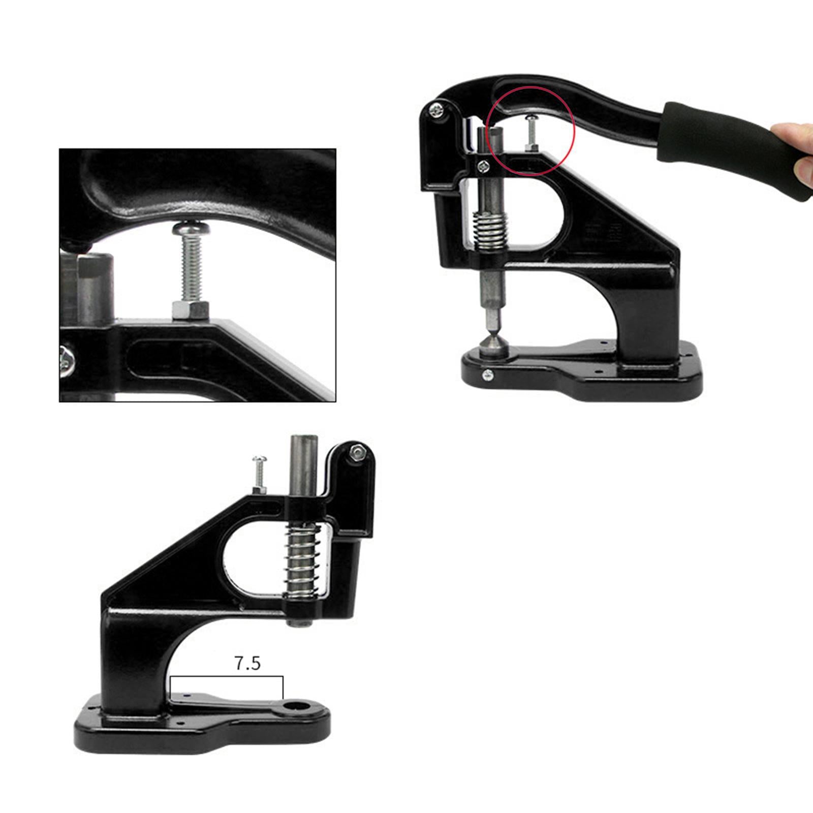 Portable Metal Manual Grommets Eyelet Machine Hand Press Tool for Buttons Black