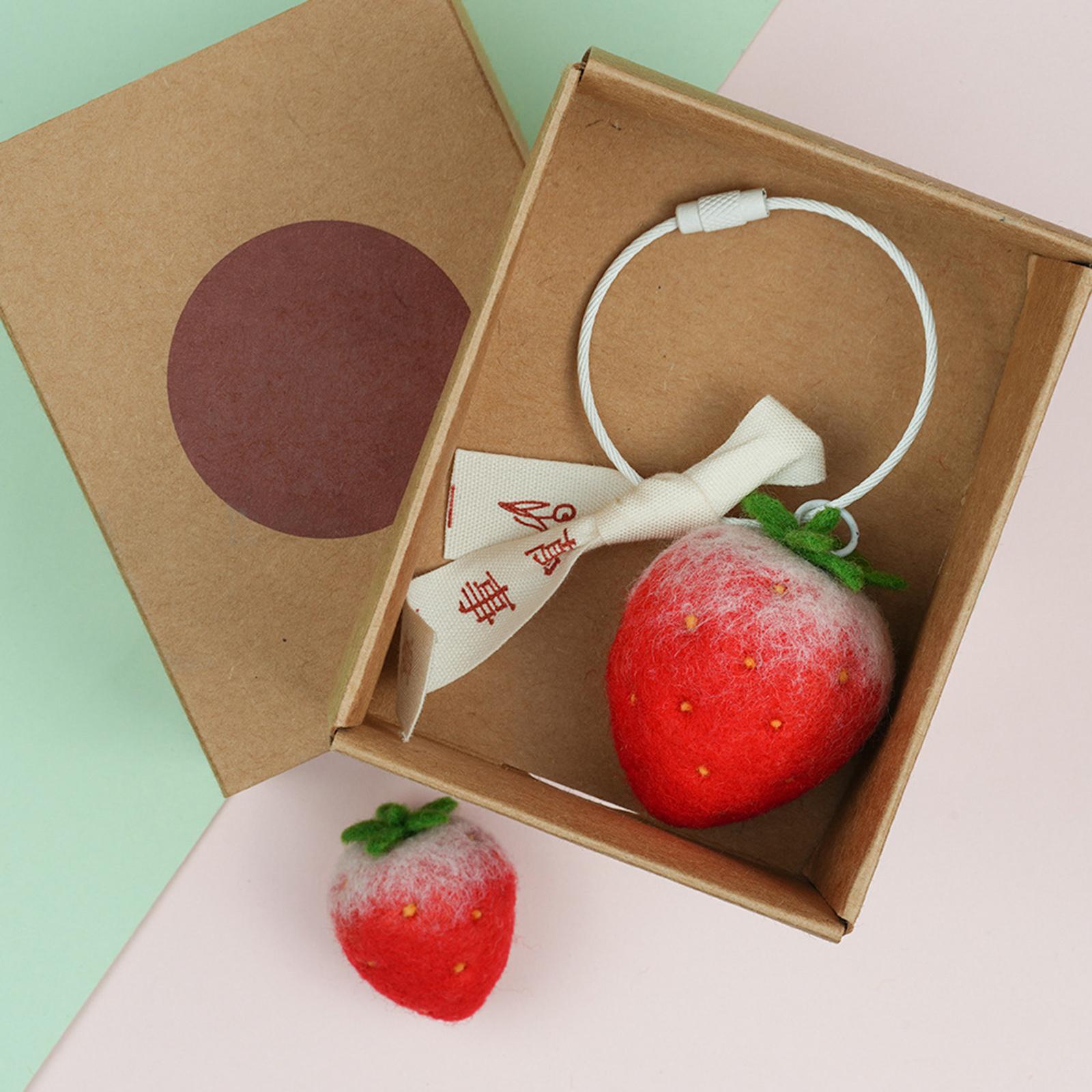 DIY Wool Needle Craft Felting Fruit Poked Starter Beginners Kit Strawberry