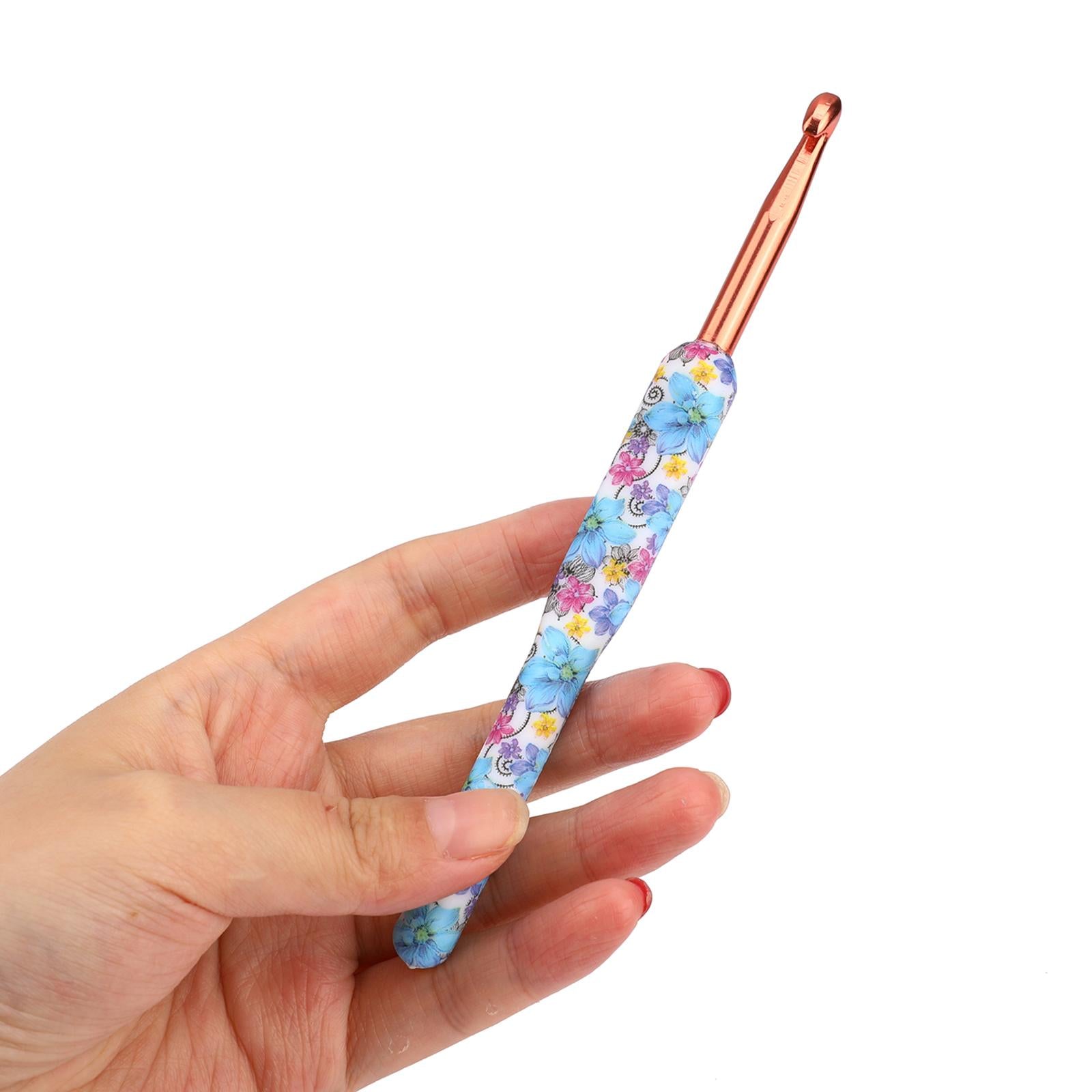 8Pcs Crochet Hooks Set Soft Grip Handles Knitting Needles Aluminum