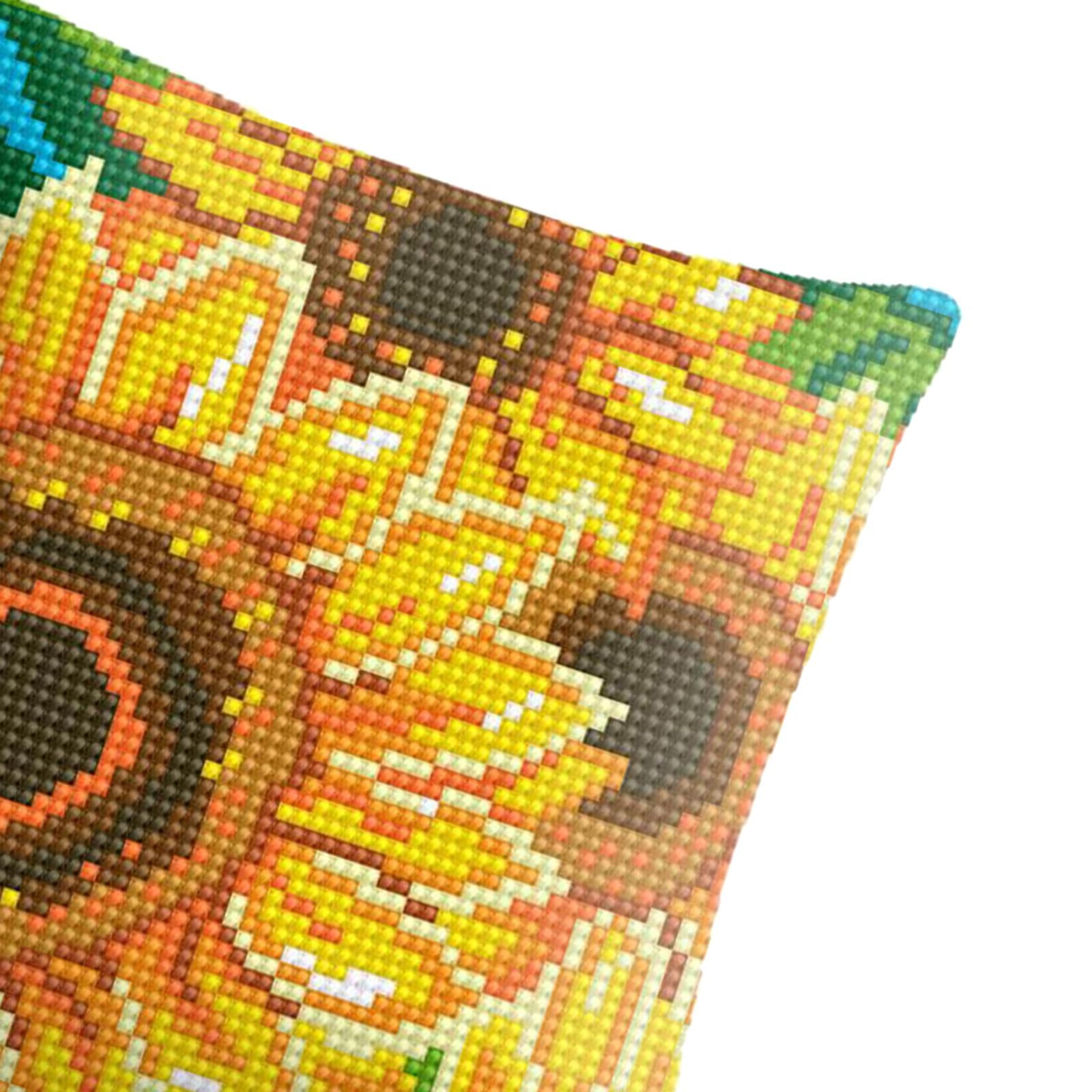 Embroidery Pillow Covers Kit DIY Home Decor for Beginners Kids Yellow flower