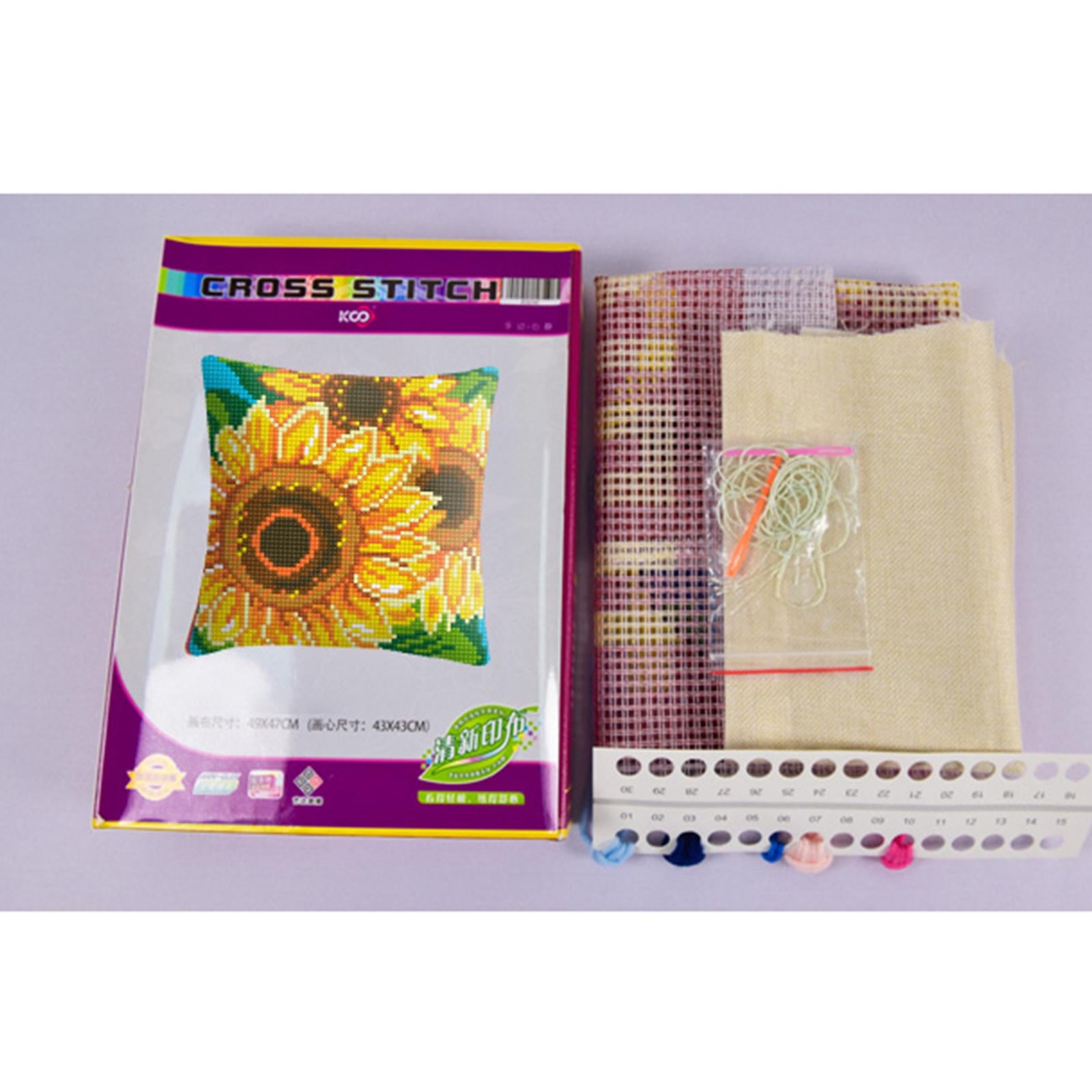 Embroidery Pillow Covers Kit DIY Home Decor for Beginners Kids Yellow flower