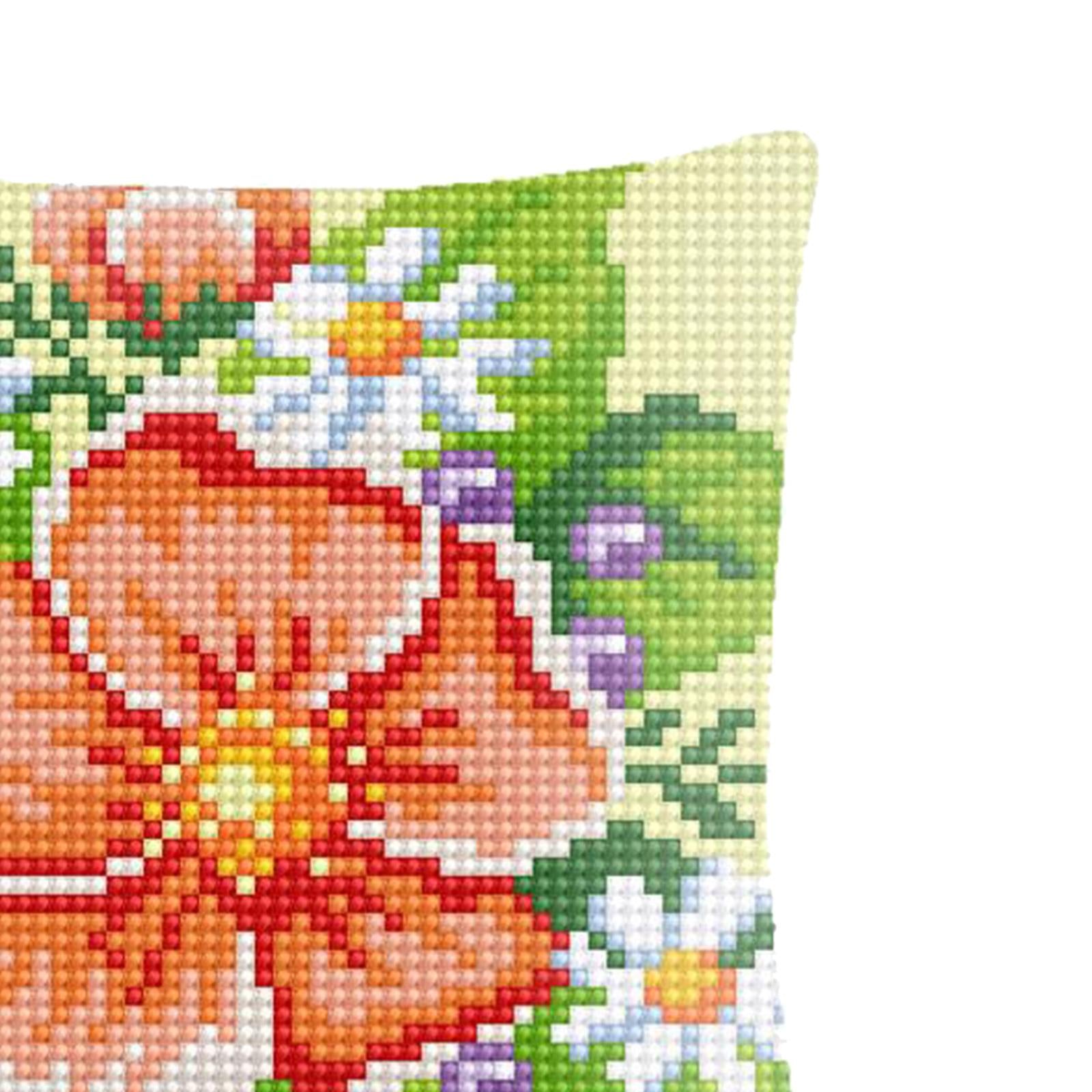 Embroidery Pillow Covers Kit DIY Home Decor for Beginners Kids Flower
