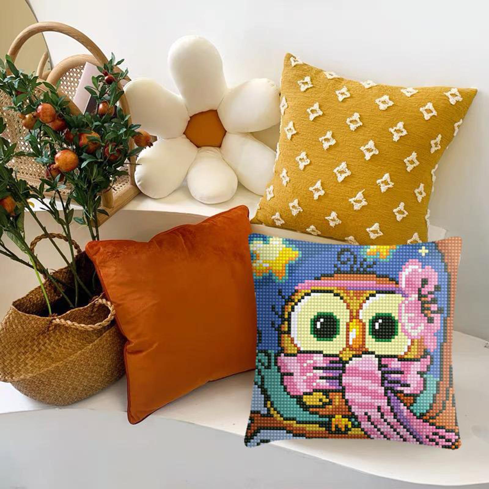 Embroidery Pillow Covers Kit DIY Home Decor for Beginners Kids Owl