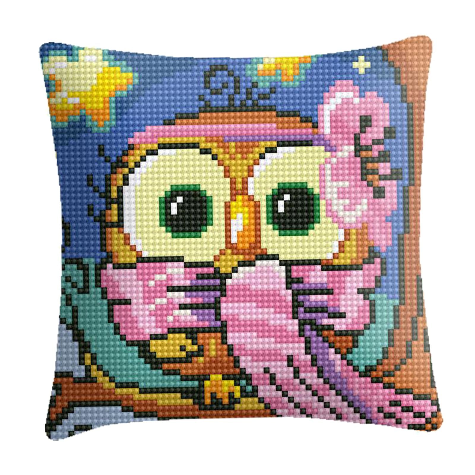 Embroidery Pillow Covers Kit DIY Home Decor for Beginners Kids Owl