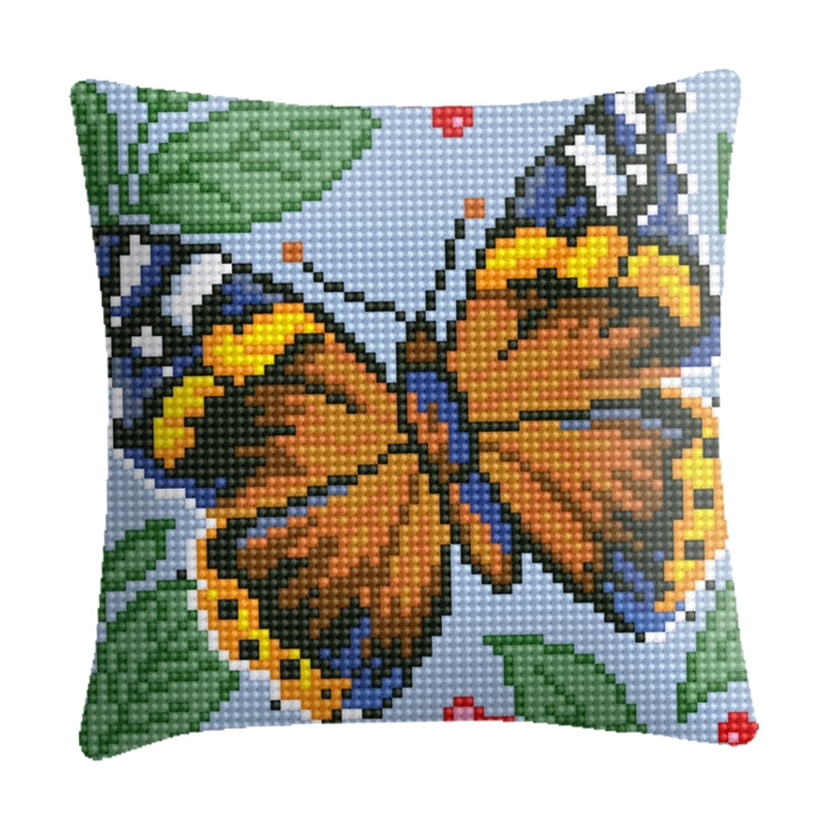 Embroidery Pillow Covers Kit DIY Home Decor for Beginners Kids Butterfly