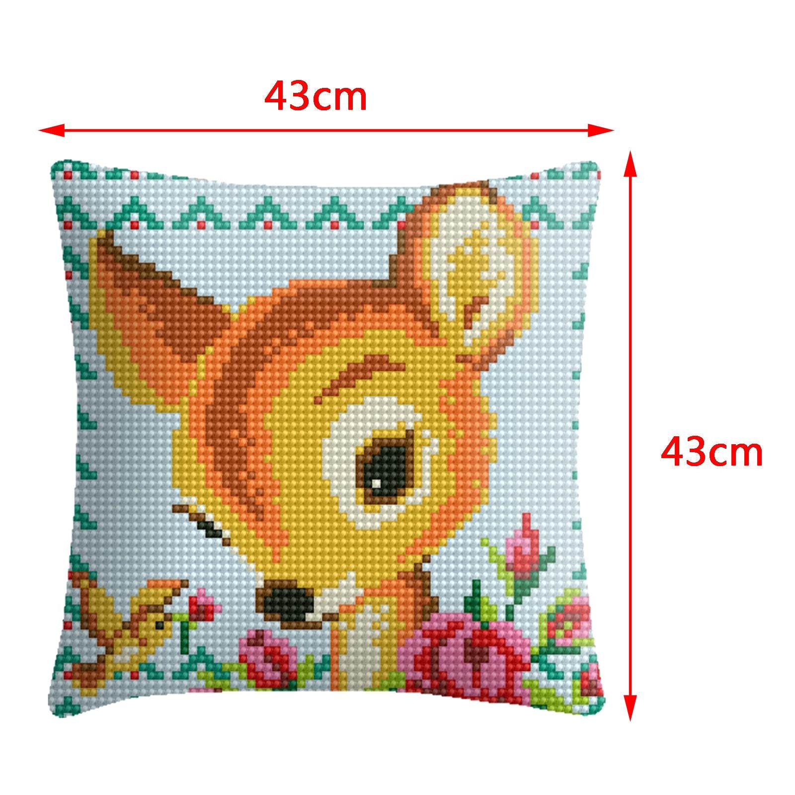 Embroidery Pillow Covers Kit DIY Home Decor for Beginners Kids Deer