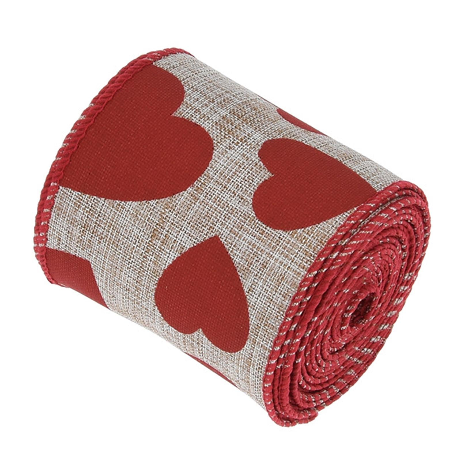 Valentine's Day Assorted Heart Printed Ribbons for DIY Holiday Wedding 3 Rolls