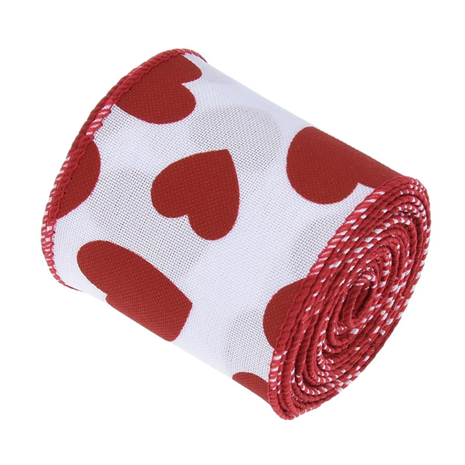 Valentine's Day Assorted Heart Printed Ribbons for DIY Holiday Wedding 3 Rolls