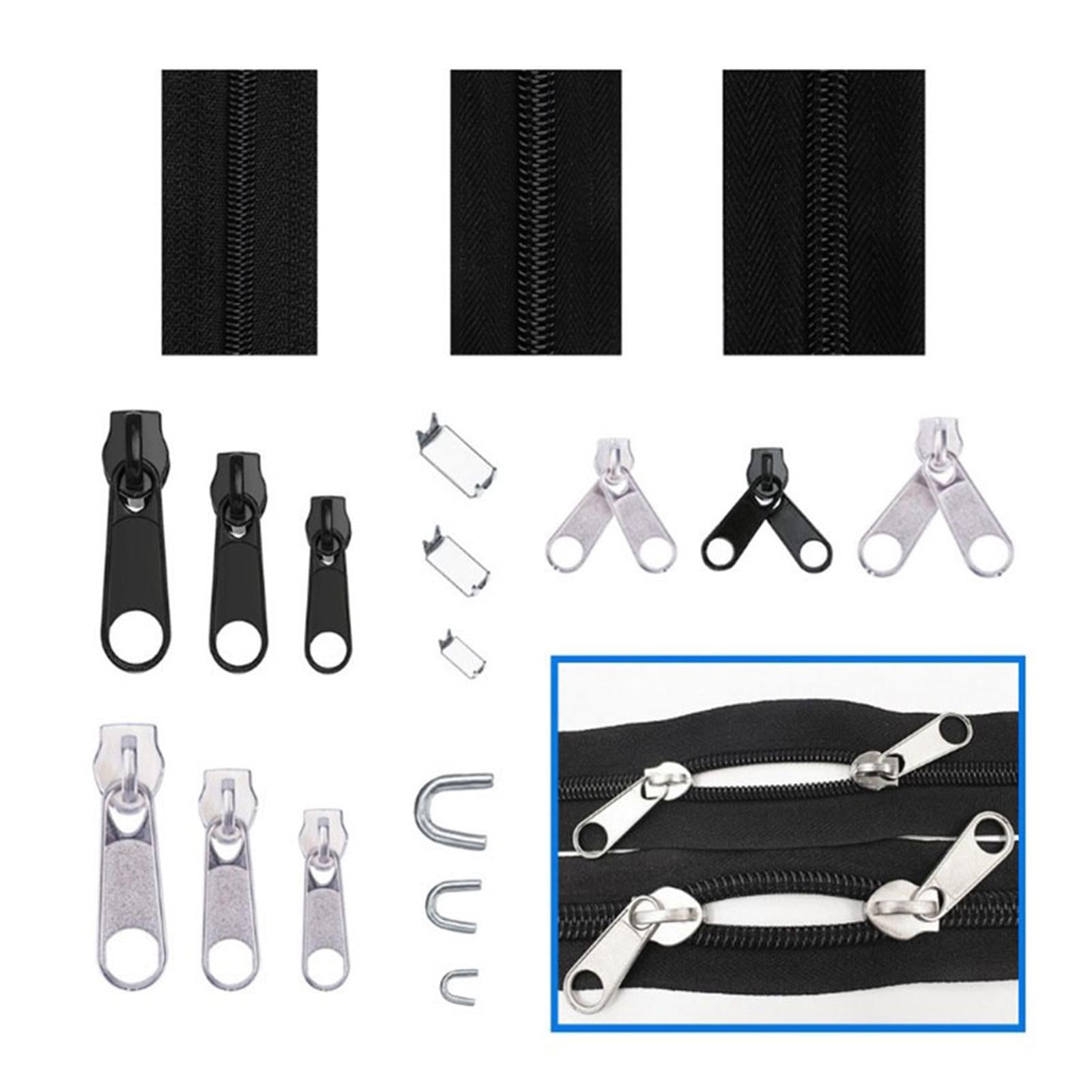 87 Pieces Nylon Zipper Repair Kit Zipper Heads Coat Replacement White zipper