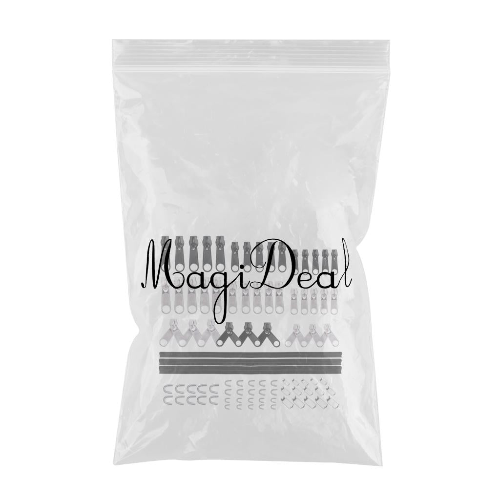 87 Pieces Nylon Zipper Repair Kit Zipper Heads Coat Replacement Black zipper