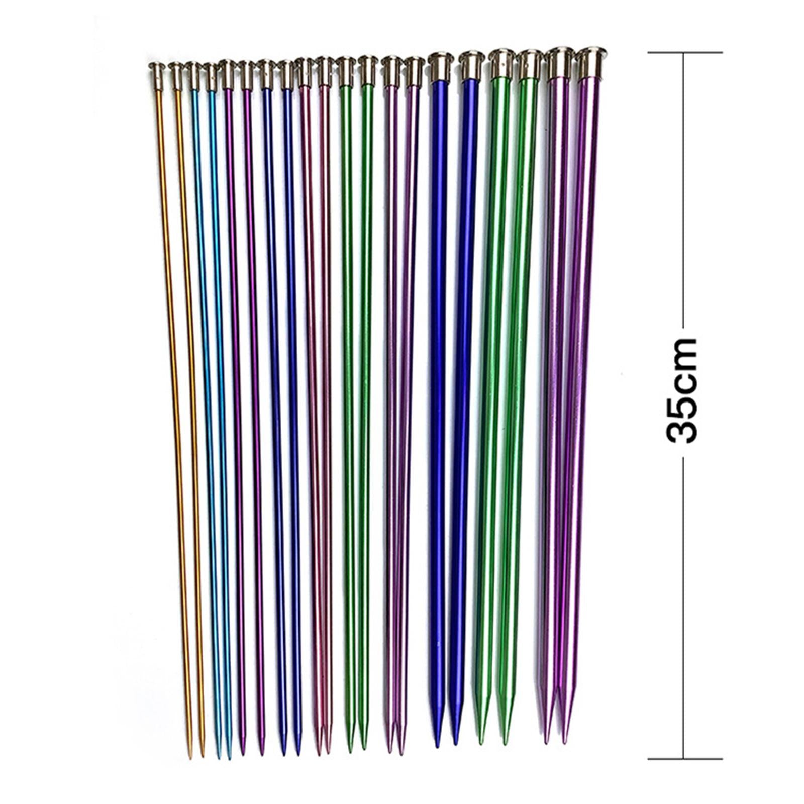 20x Aluminum Knitting Needles Sewing Tools Kit Crochet 35cm Length Equipment