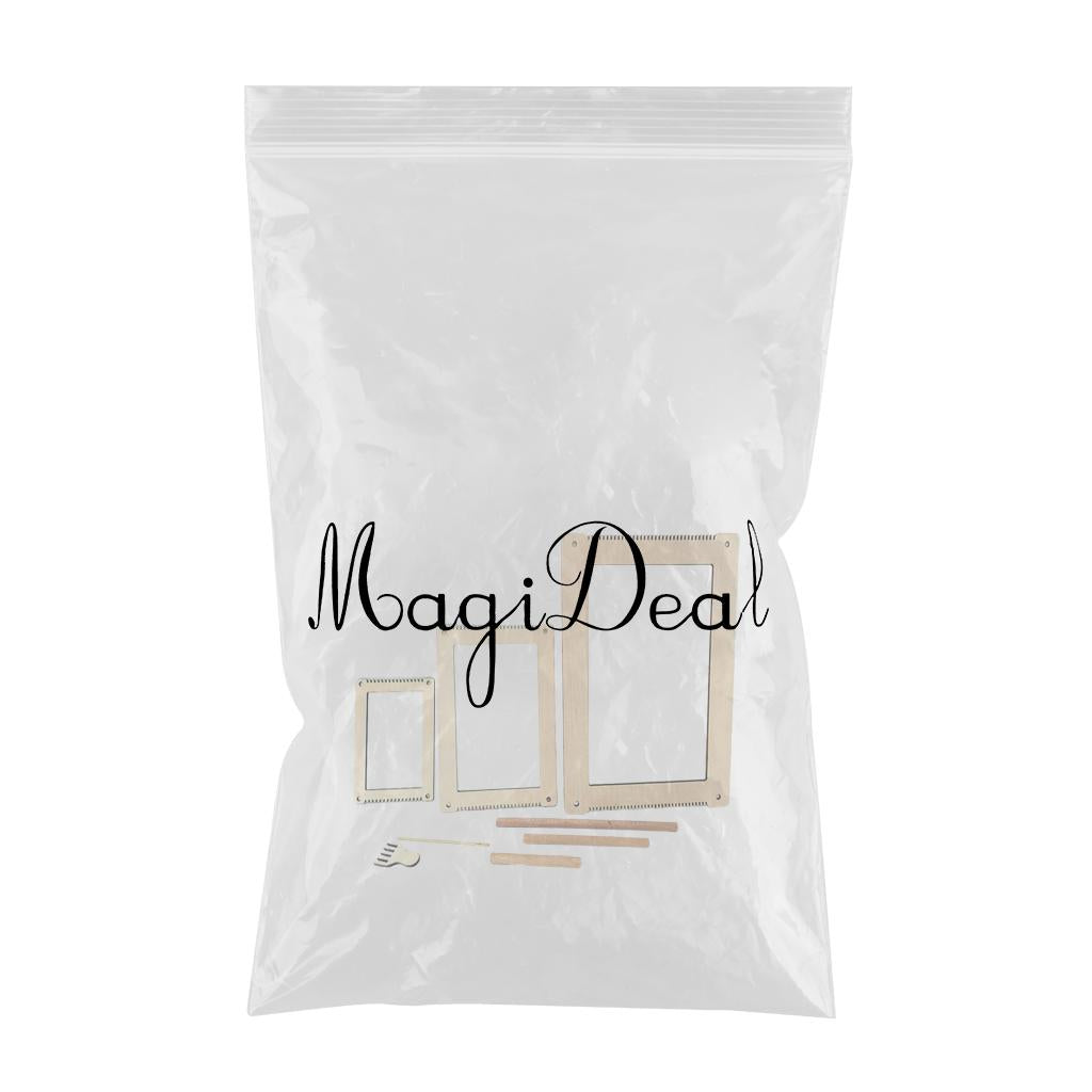 3x Wood Weaving Loom Kit with Needle Multi-Craft DIY Kids Adult Weaver Tool